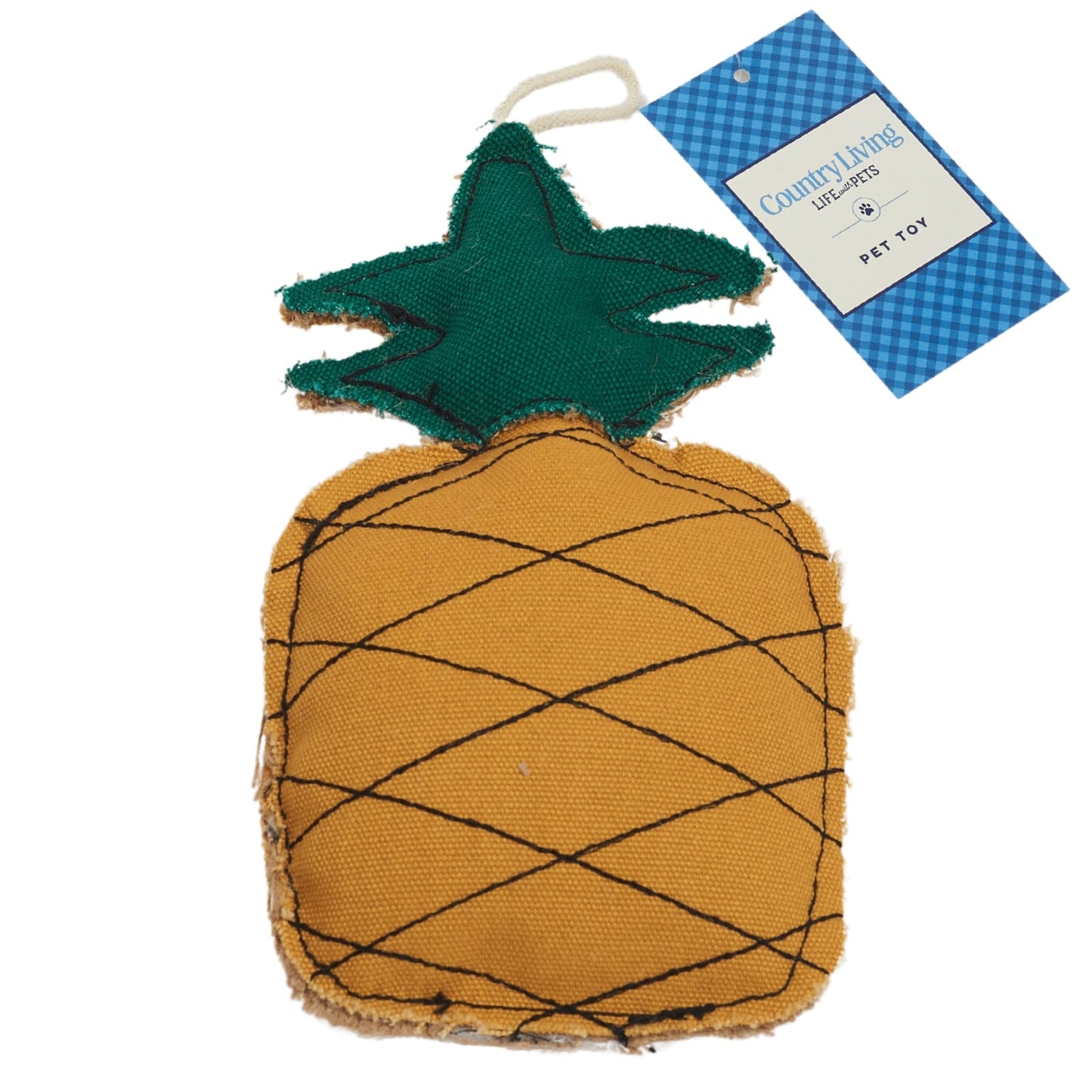 Sustainable Canvas & Jute Pineapple Dog Toy