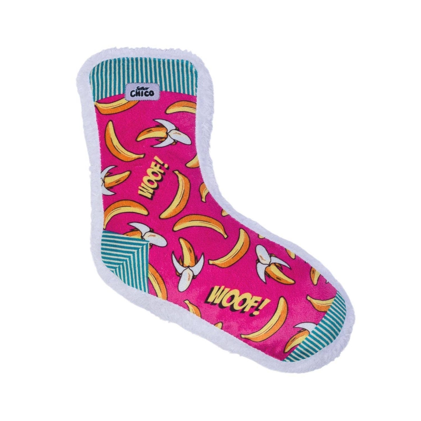 Squeaking Banana Plush Sock Dog Toy