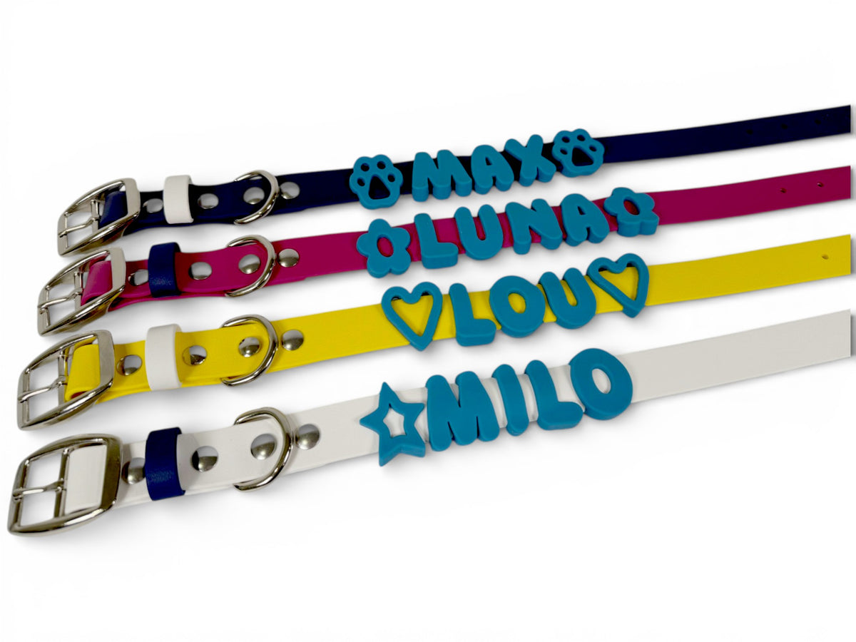 A custom single-colour Biothane dog collar