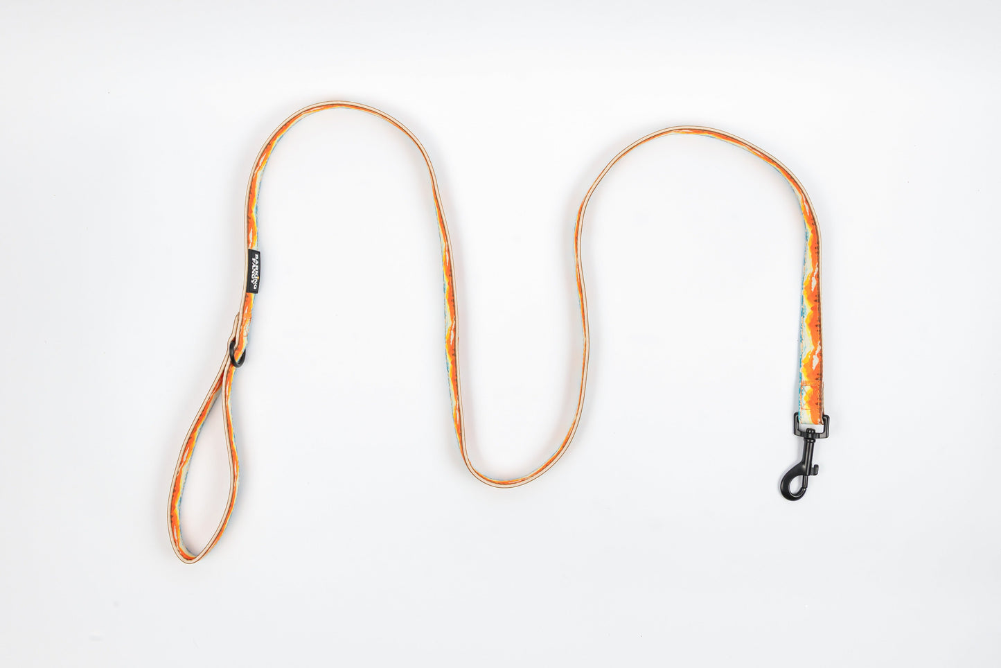 Mountainscape Canvas Dog Leash - Orange - Top