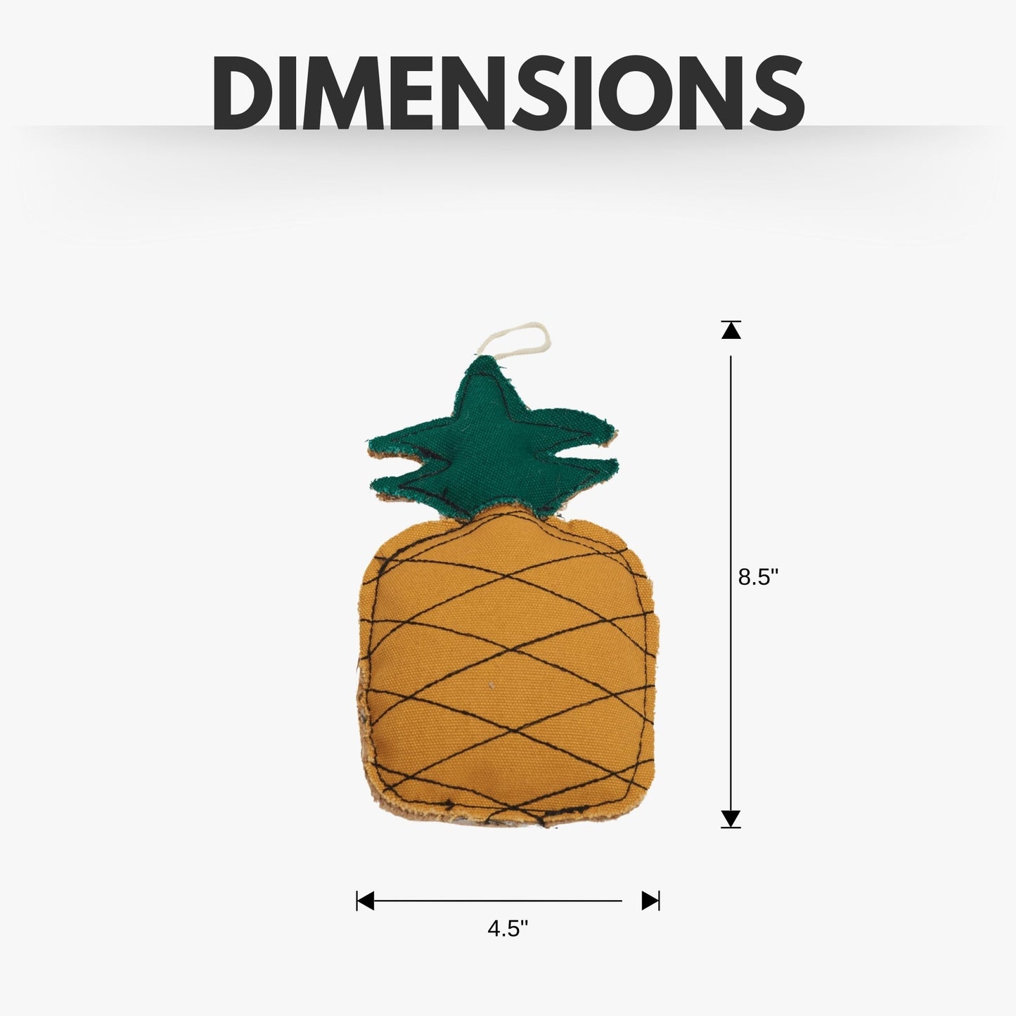 Sustainable Canvas & Jute Pineapple Dog Toy