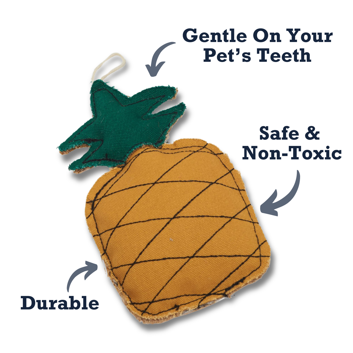 Sustainable Canvas & Jute Pineapple Dog Toy