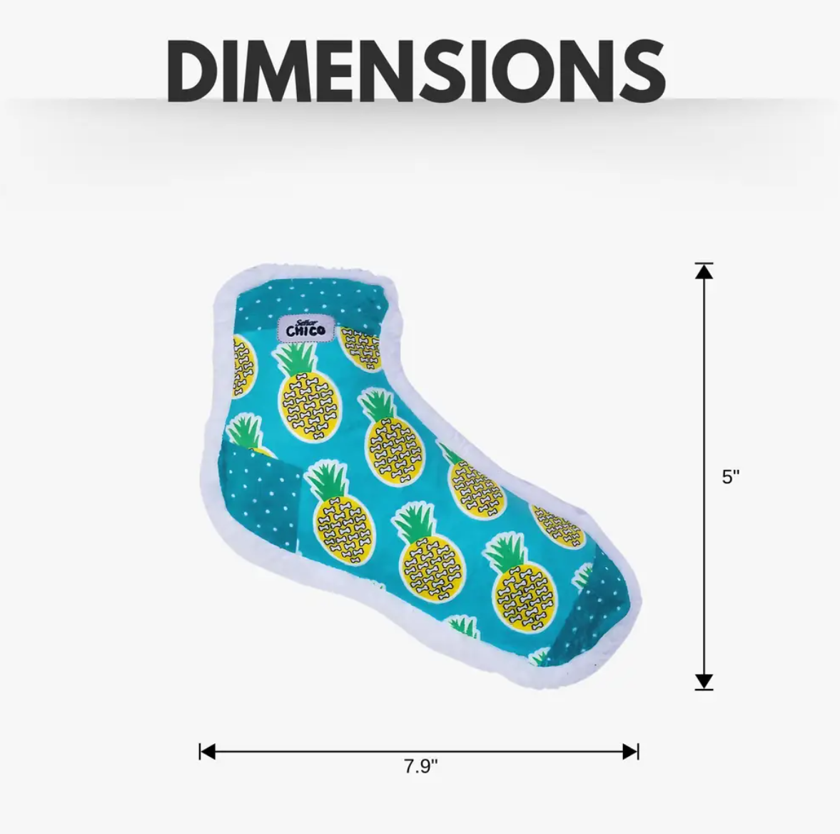 Squeaking Pineapple Plush Sock Dog Toy