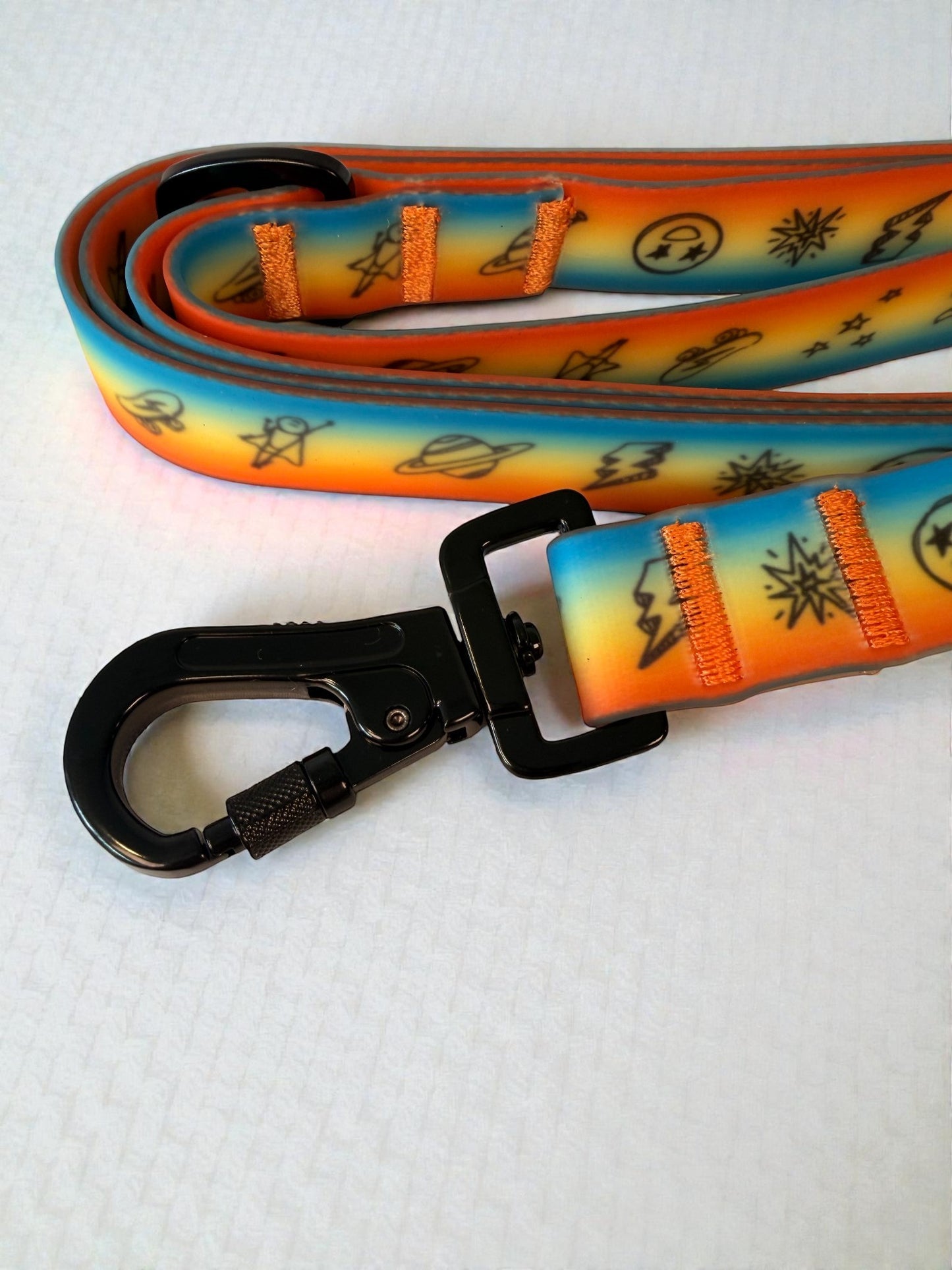 "Doodles" Waterproof Dog Leash - Orange Gradient