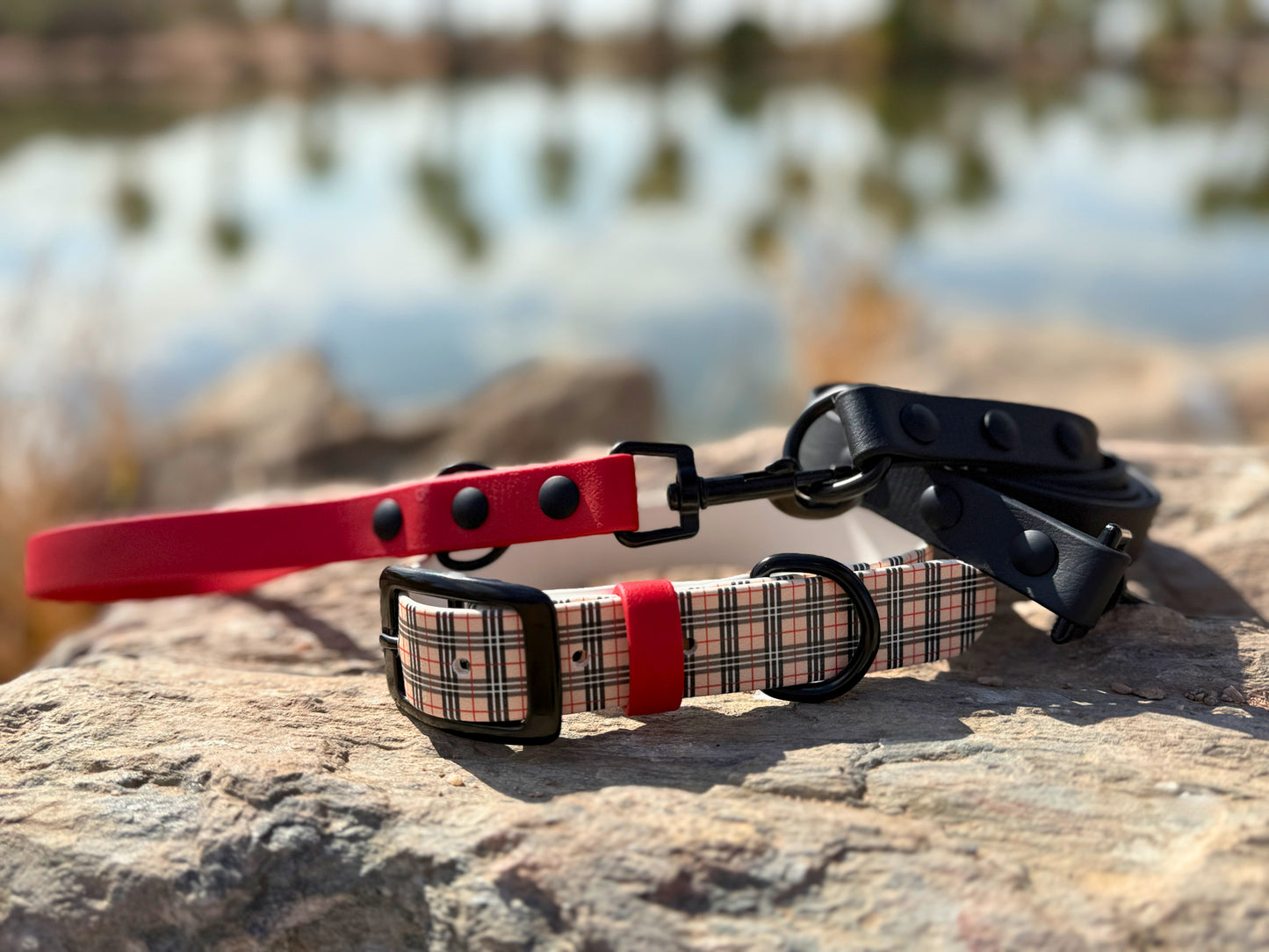 Plaid Printed Biothane Collar