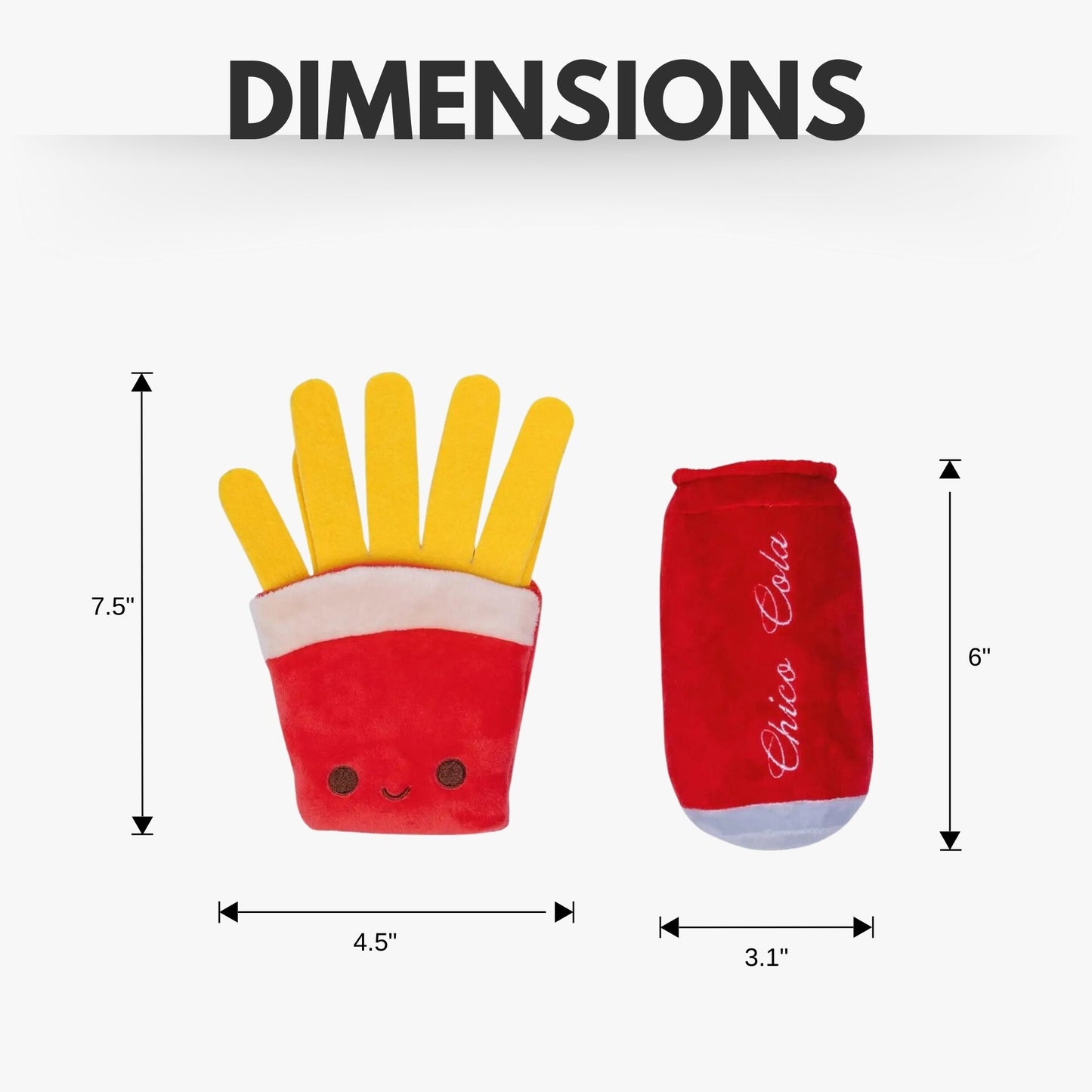 Cola & Fries Squeaker Toy Gift Set