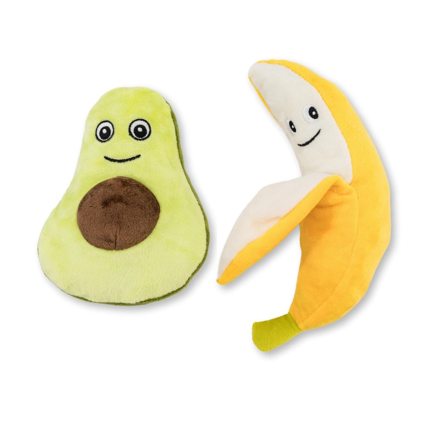 Avocado & Banana Squeaker Dog Toy Gift Set