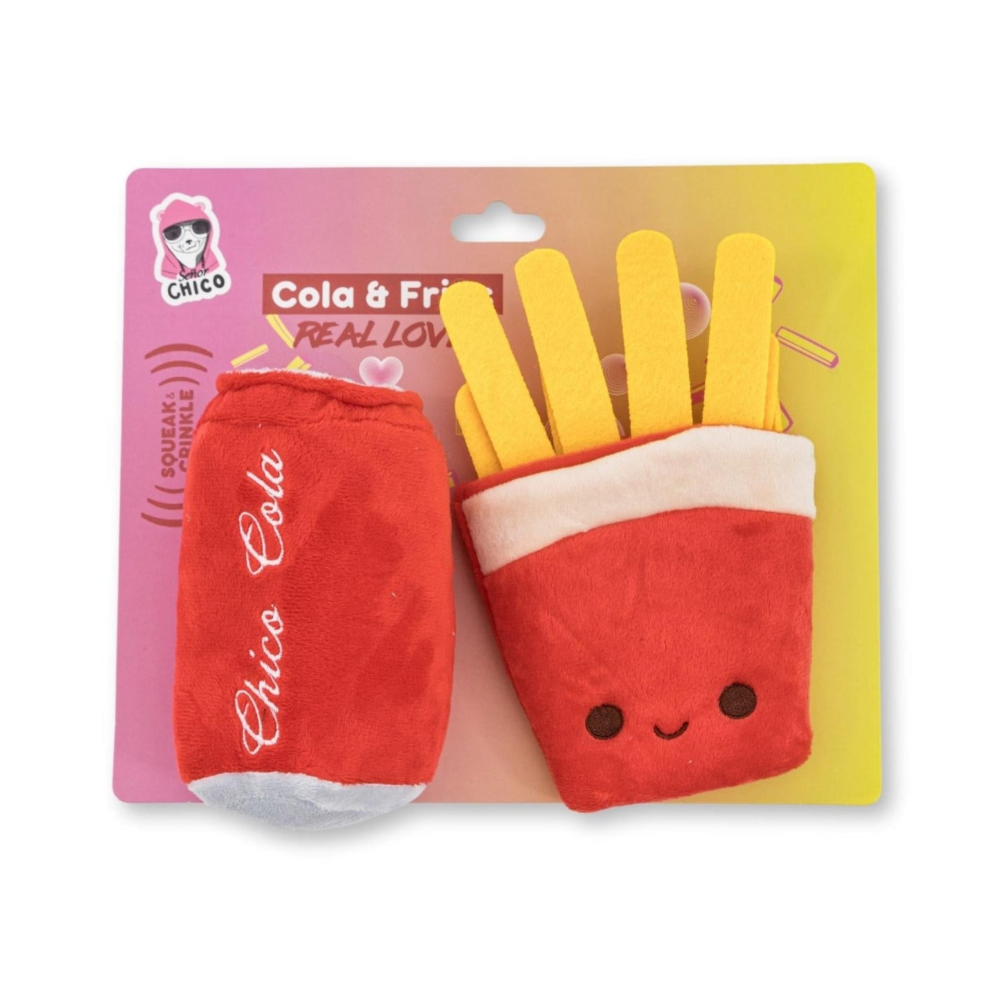 Cola & Fries Squeaker Toy Gift Set