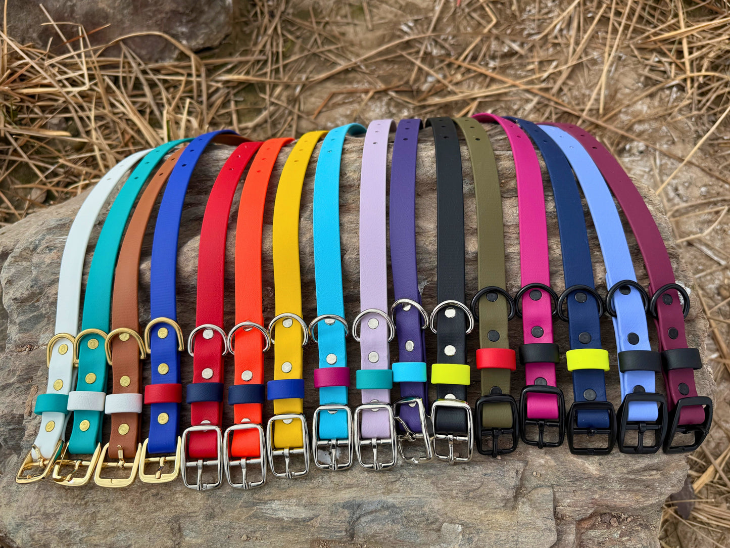 Adjustable Solid Color Biothane Collars