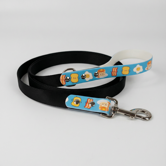 Breakfast pattern Biothane leash