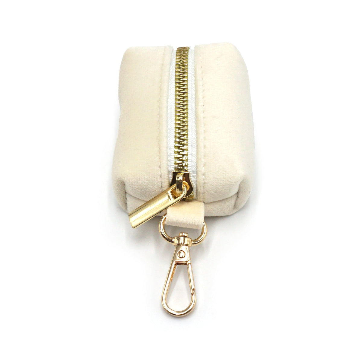 Cream Signature Velvet poop bag dispenser top view