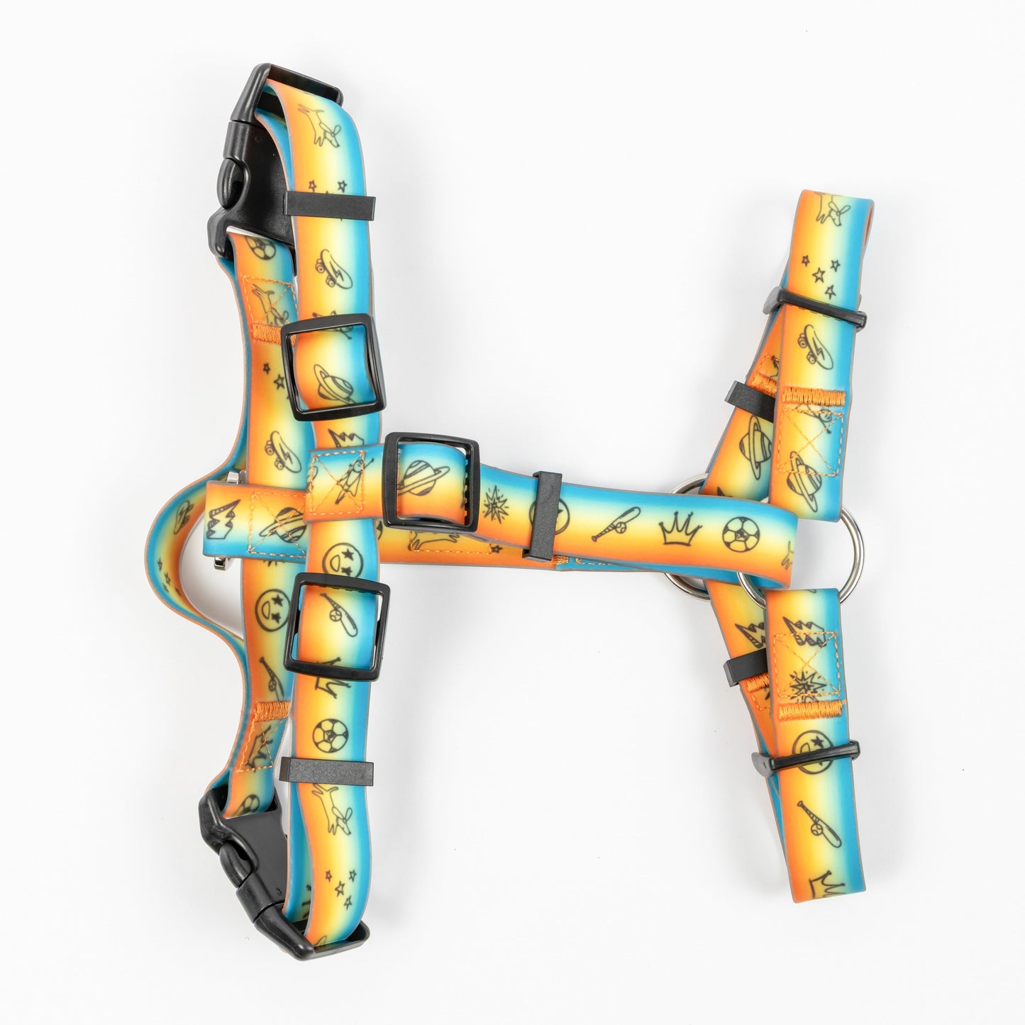 Doodles Waterproof Dog Harness - Orange Gradient - Bottom