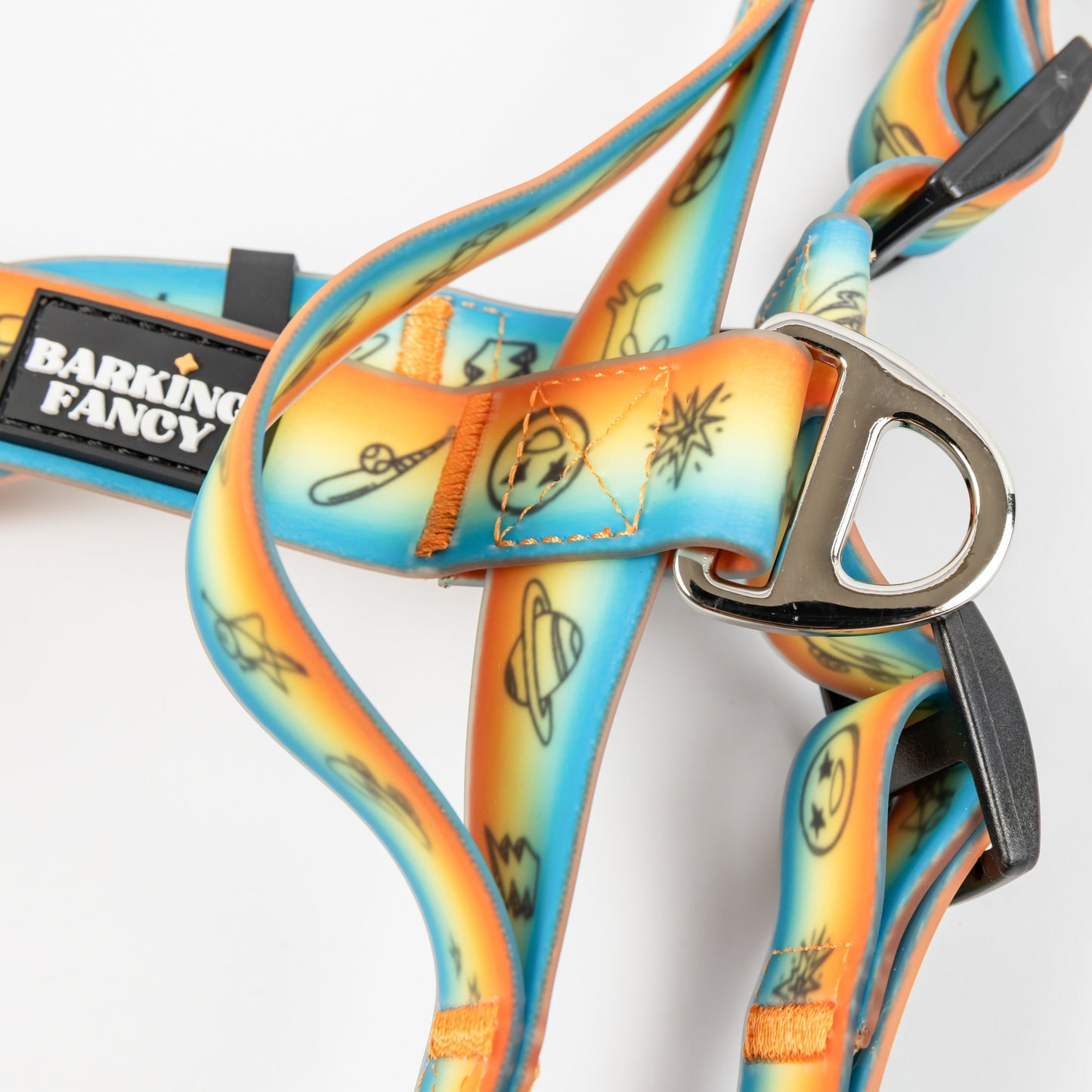 Doodles Waterproof Dog Harness - Orange Gradient - Feature - Safety Handle