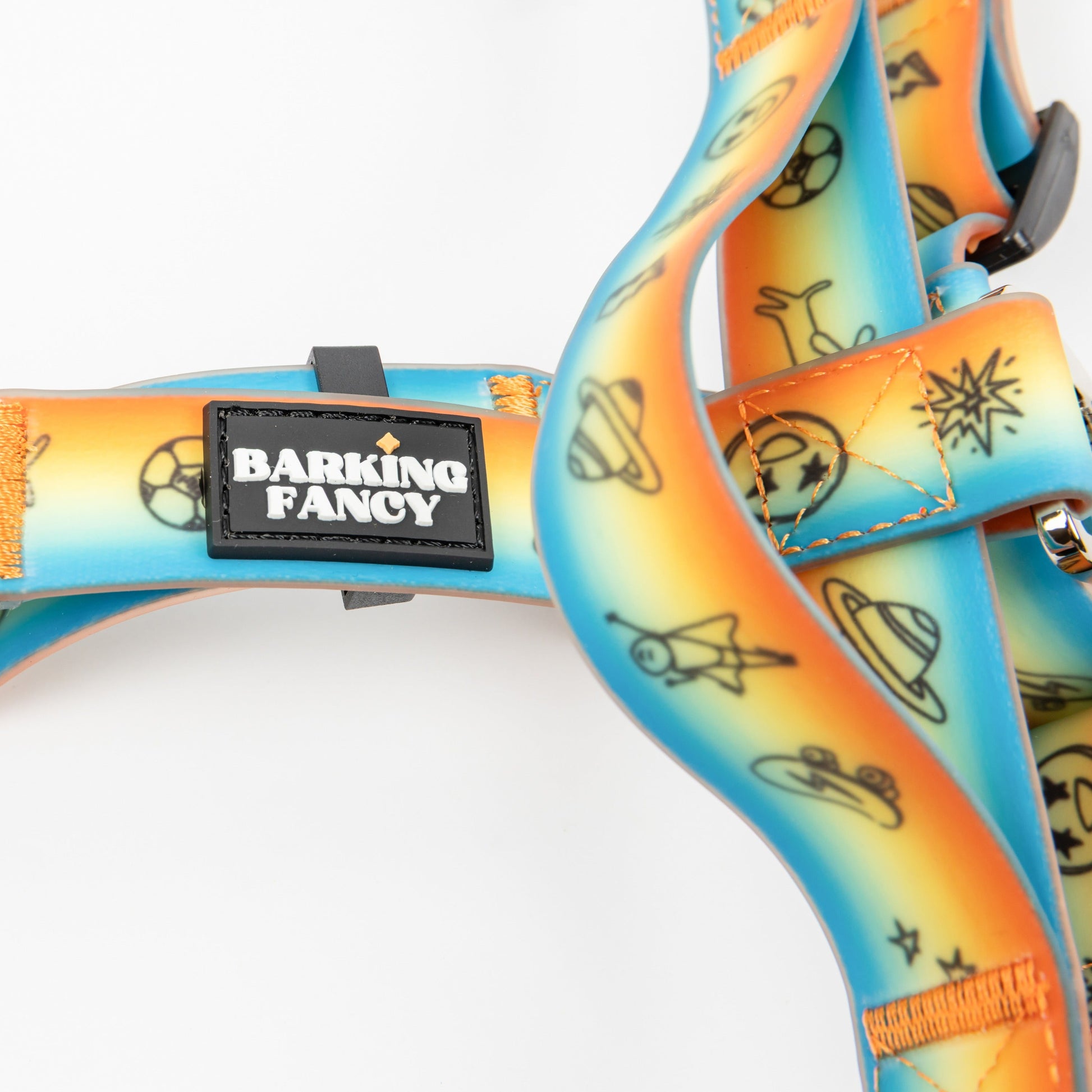 Doodles Waterproof Dog Harness - Orange Gradient - Logo Shot
