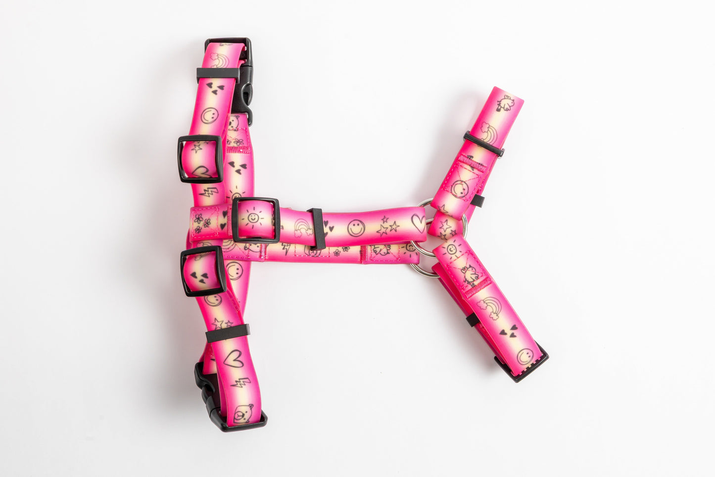 Doodles Waterproof Dog Harness - Pink Gradient - Bottom