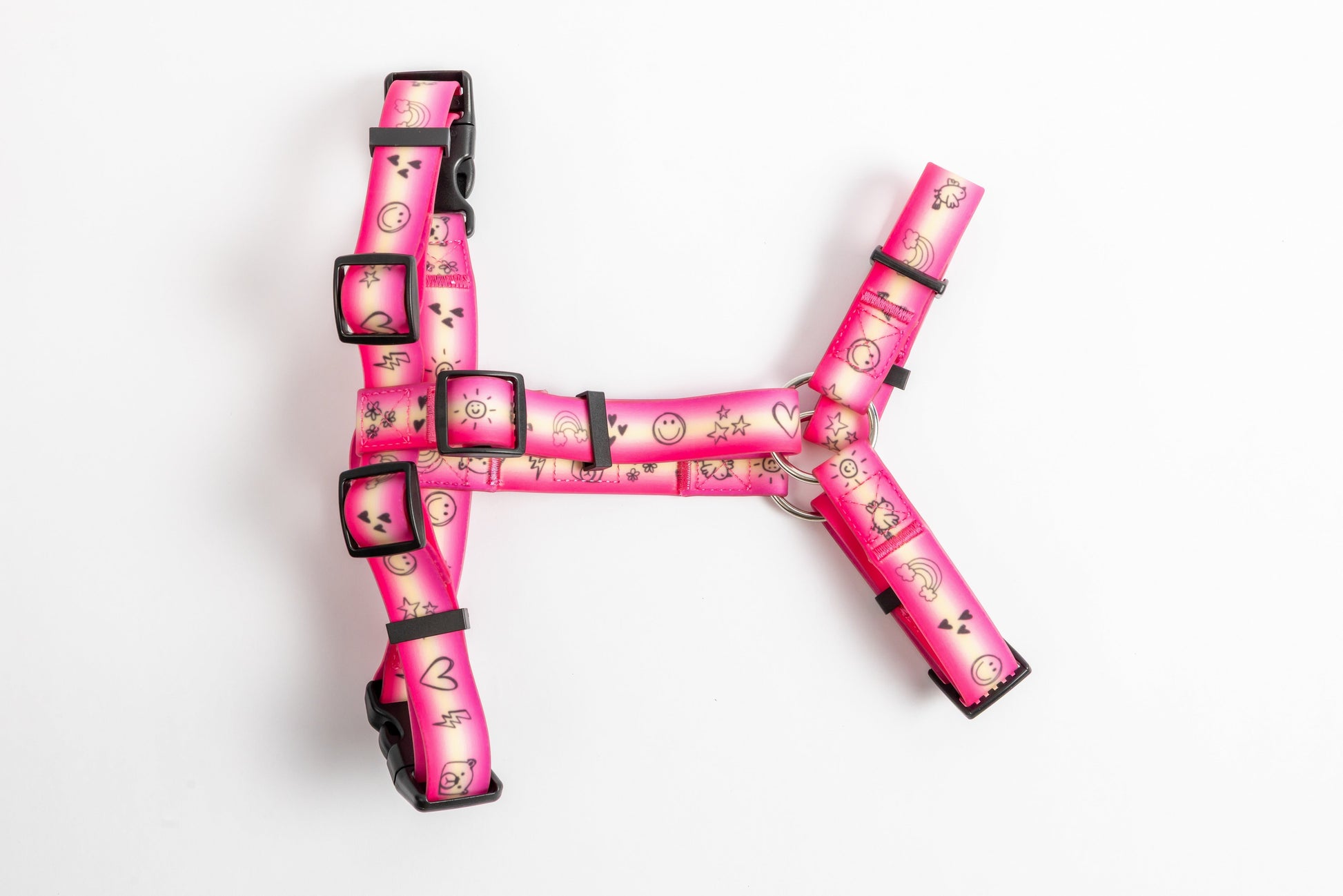 Doodles Waterproof Dog Harness - Pink Gradient - Bottom