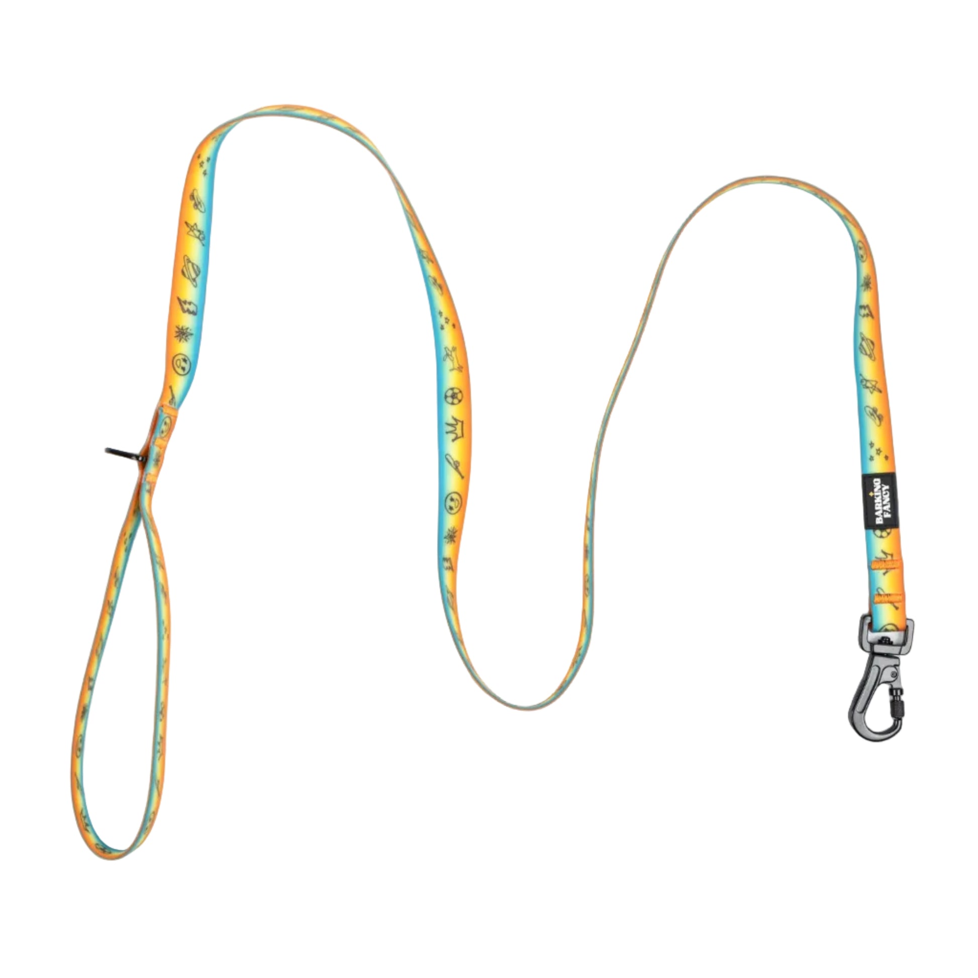 Doodles Waterproof Dog Leash - Orange Gradient - Flat Lay