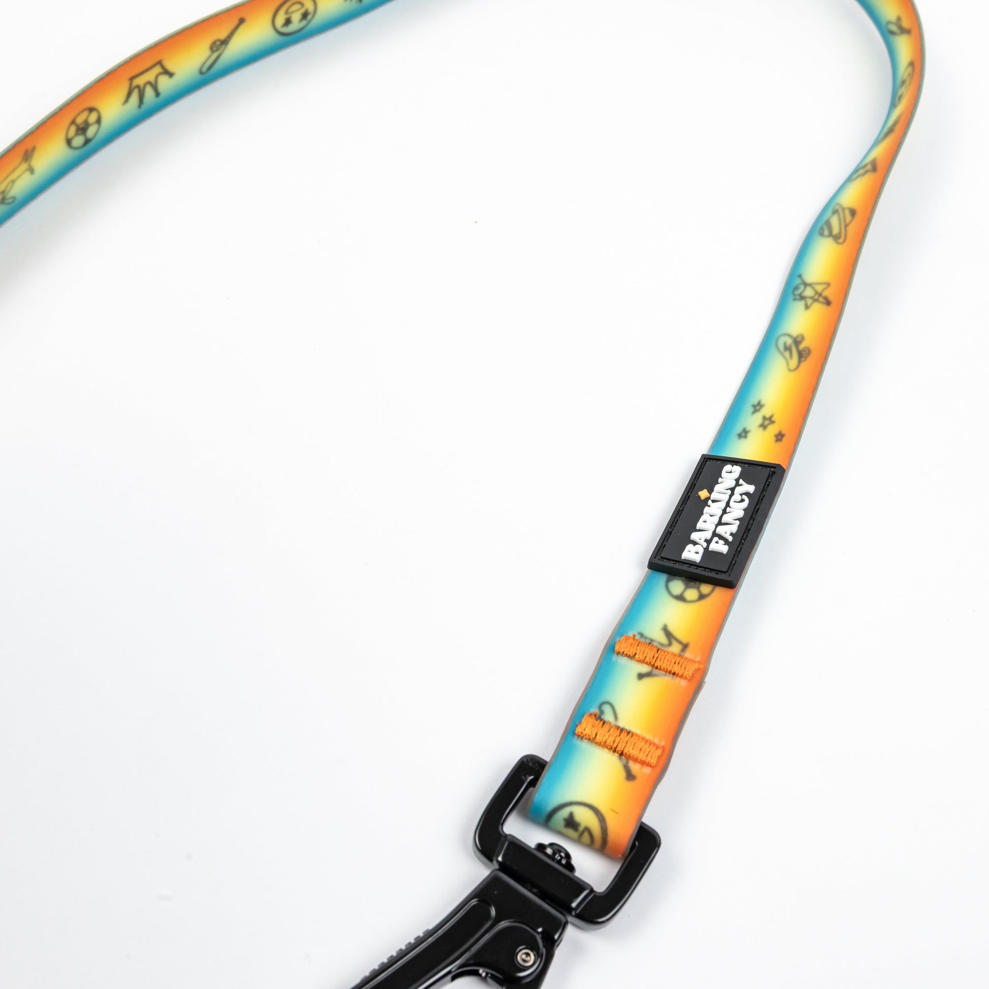 Doodles Waterproof Dog Leash - Orange Gradient - Logo Shot