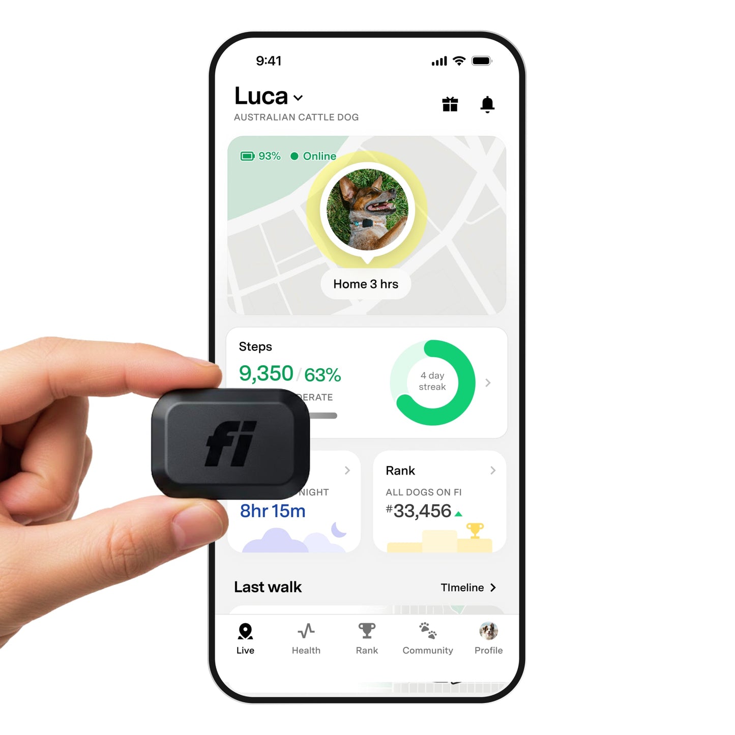 Fi Mini GPS Tracker for Dogs (6-Month Membership Included)