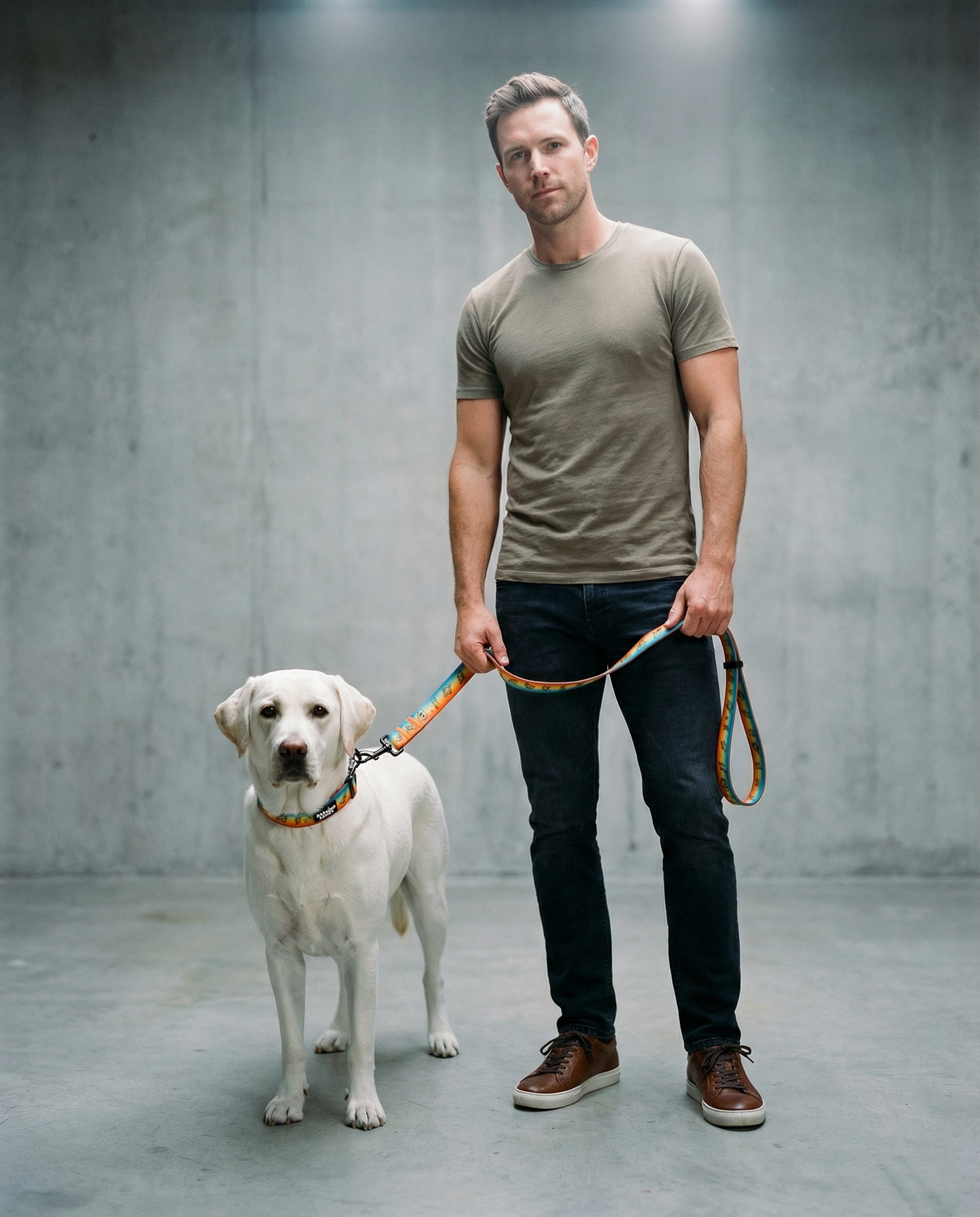 "Doodles" Waterproof Dog Leash - Orange Gradient