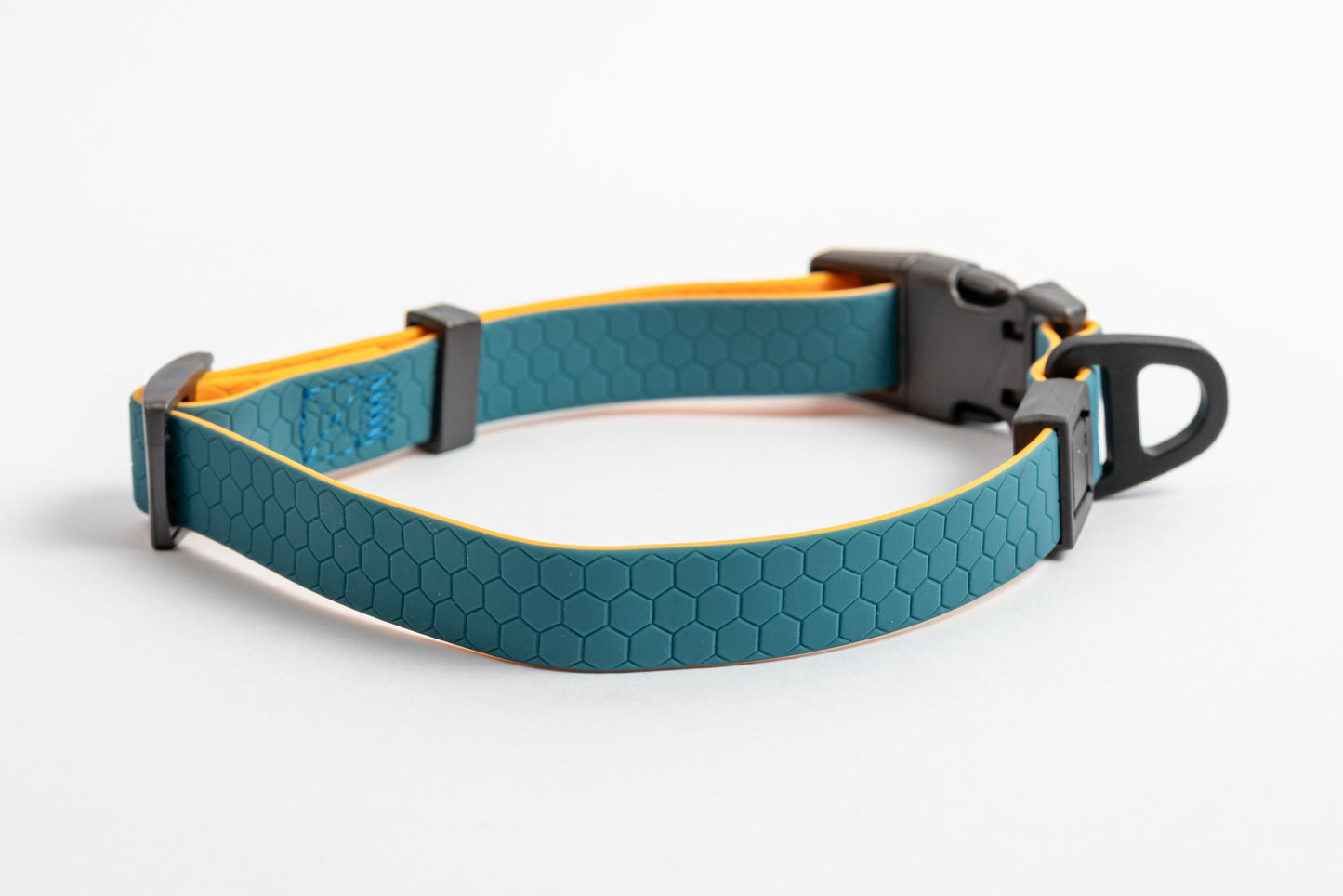 Hexagon Waterproof Dog Collar - Blue - Back