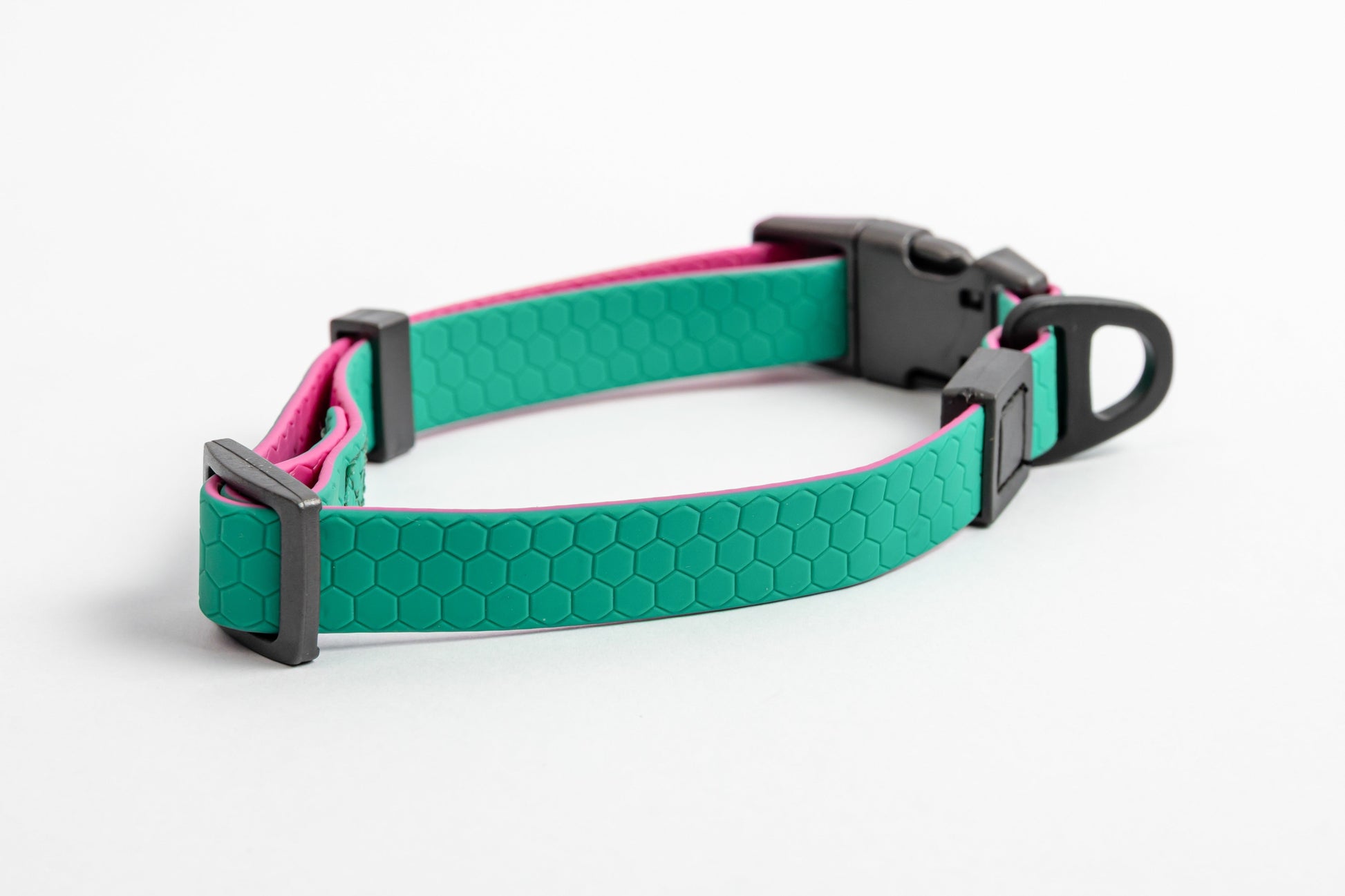 Hexagon Waterproof Dog Collar - Green - Back