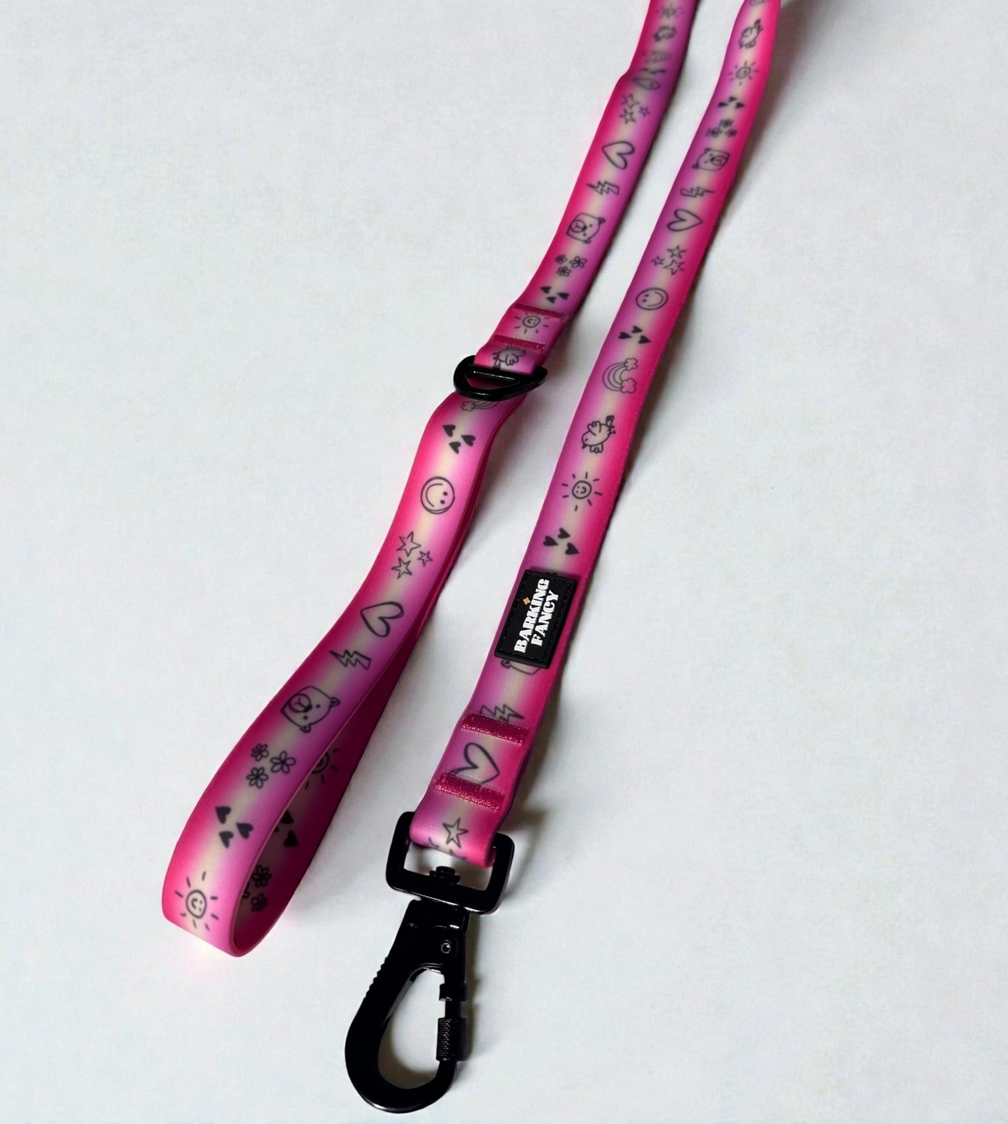 "Doodles" Waterproof Dog Leash - Pink Gradient