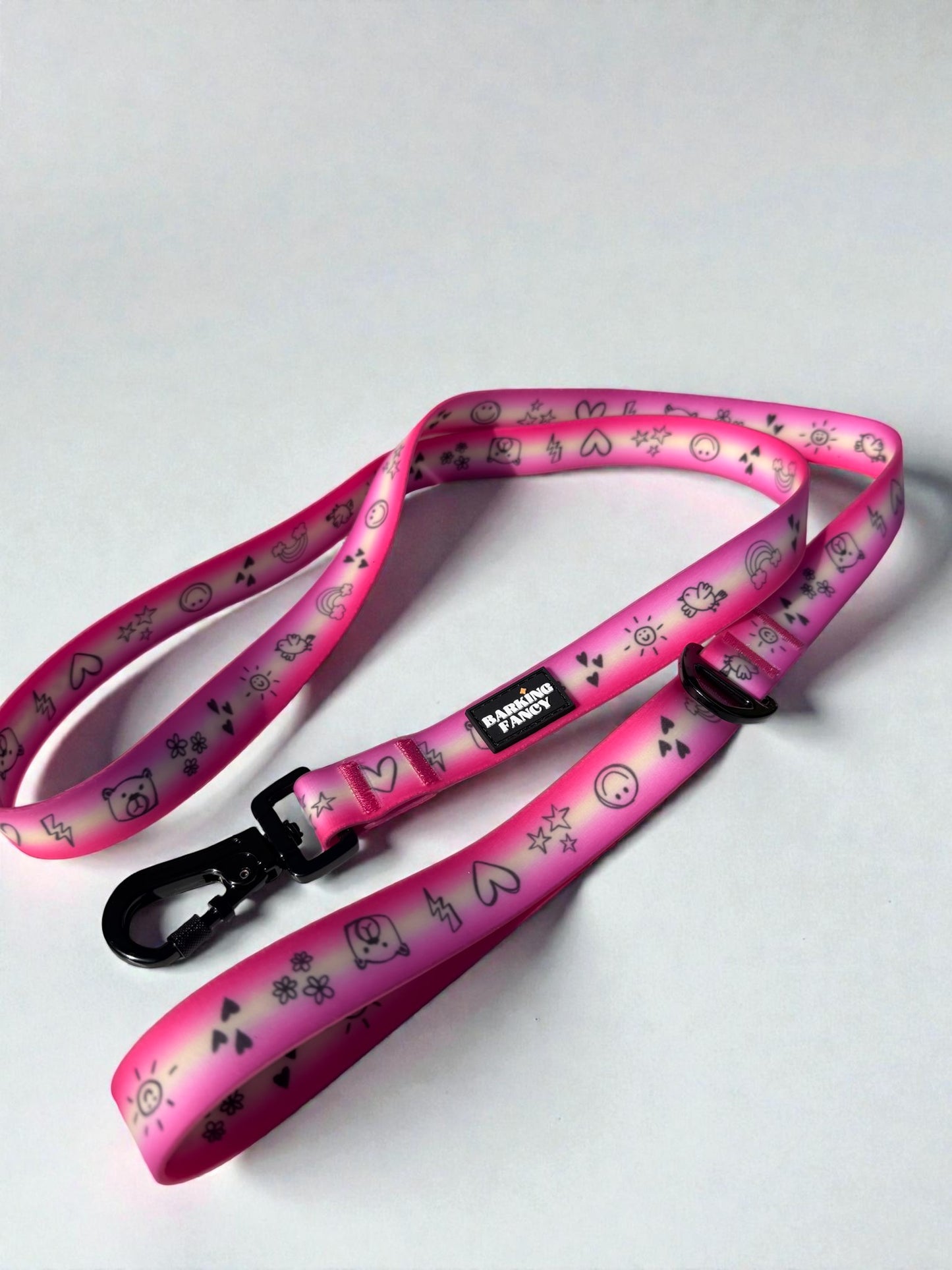 "Doodles" Waterproof Dog Leash - Pink Gradient
