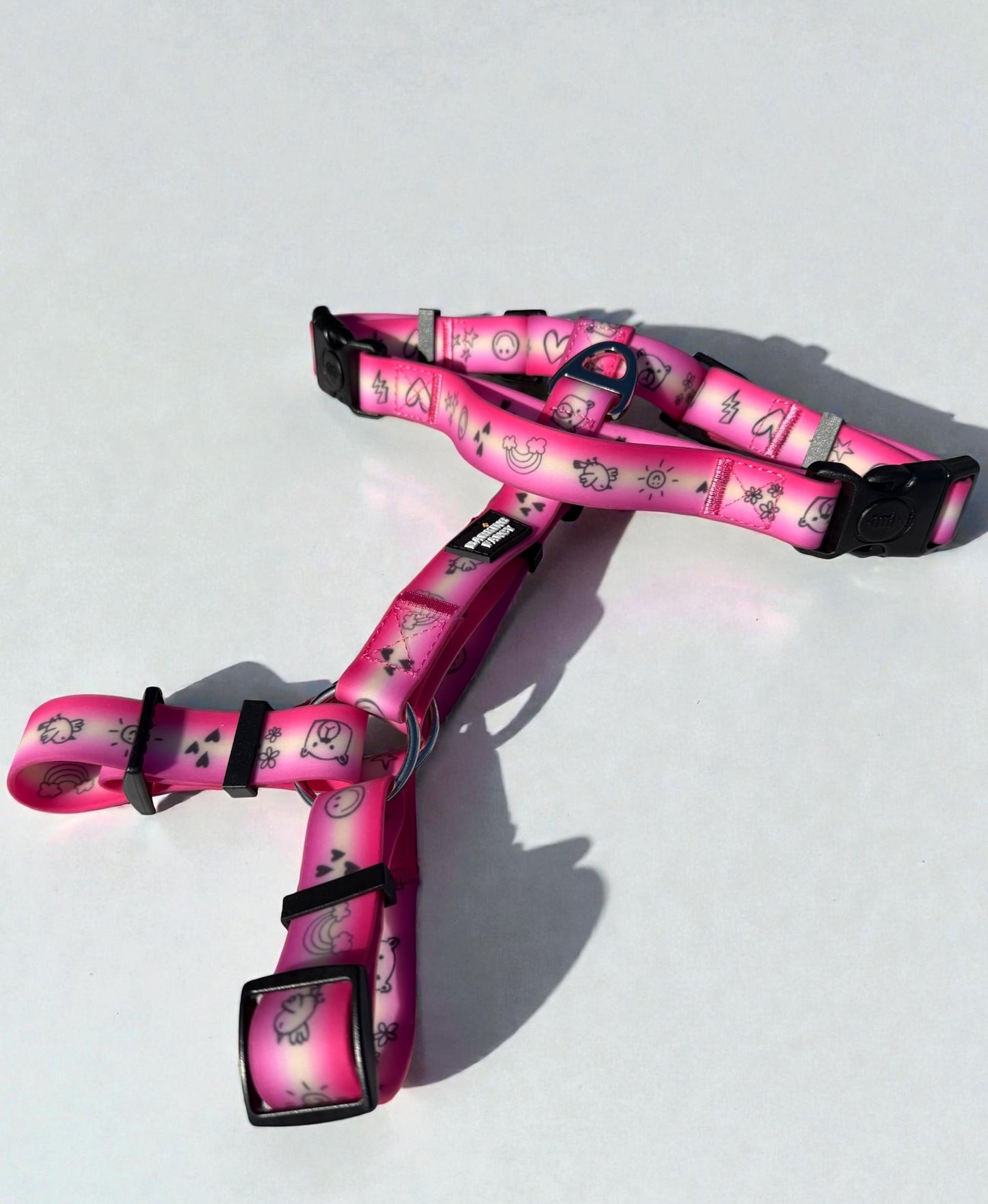 "Doodles" Waterproof Dog Harness - Pink Gradient