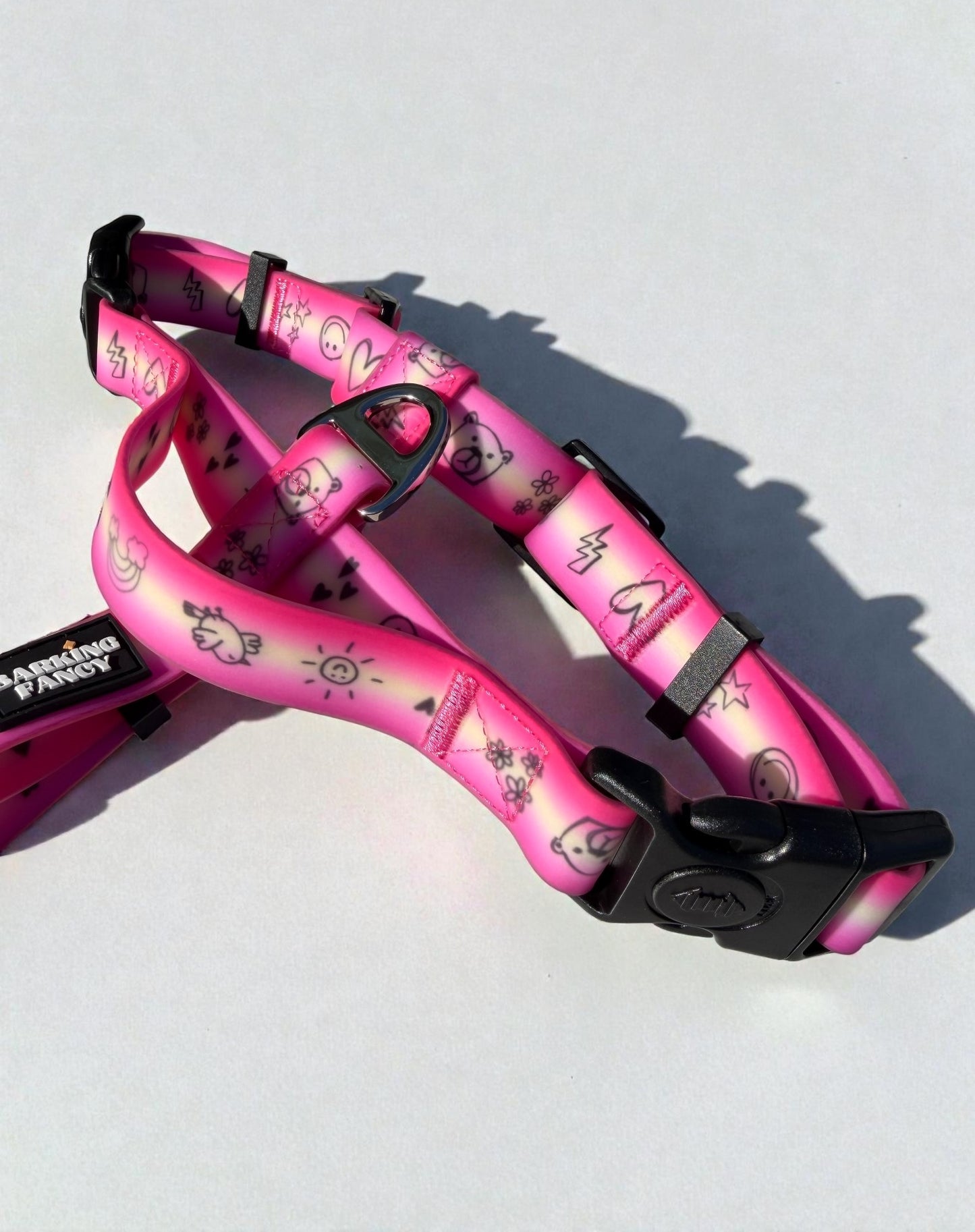 "Doodles" Waterproof Dog Harness - Pink Gradient