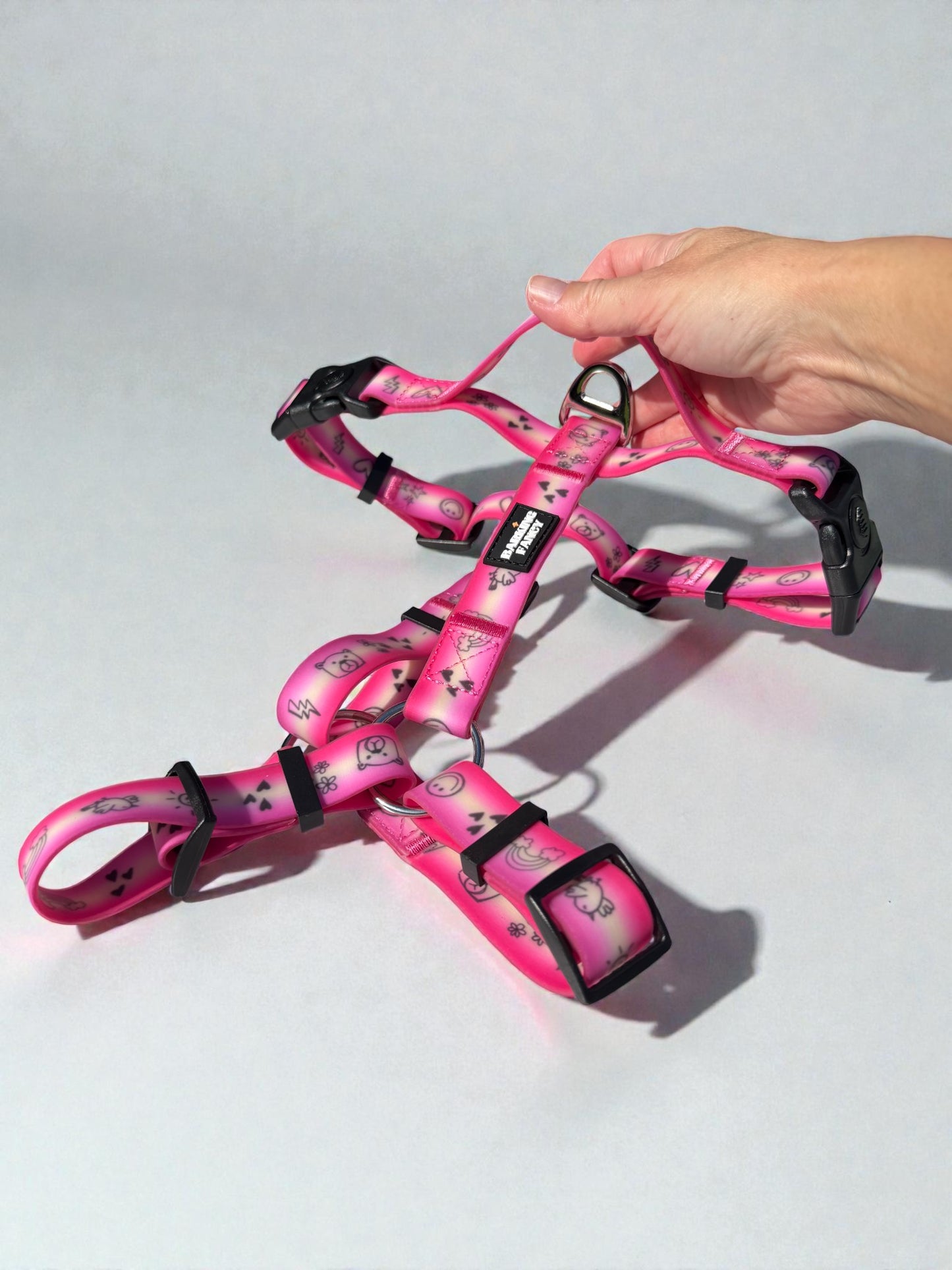 "Doodles" Waterproof Dog Harness - Pink Gradient