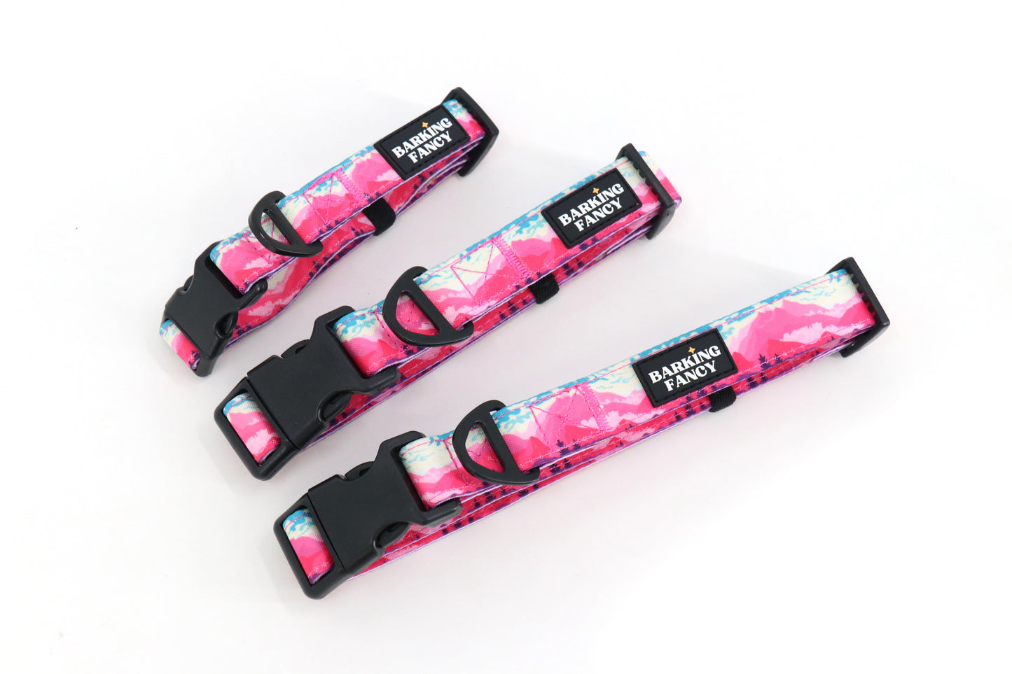 Mountainscape Adjustable Dog Collar - Pink