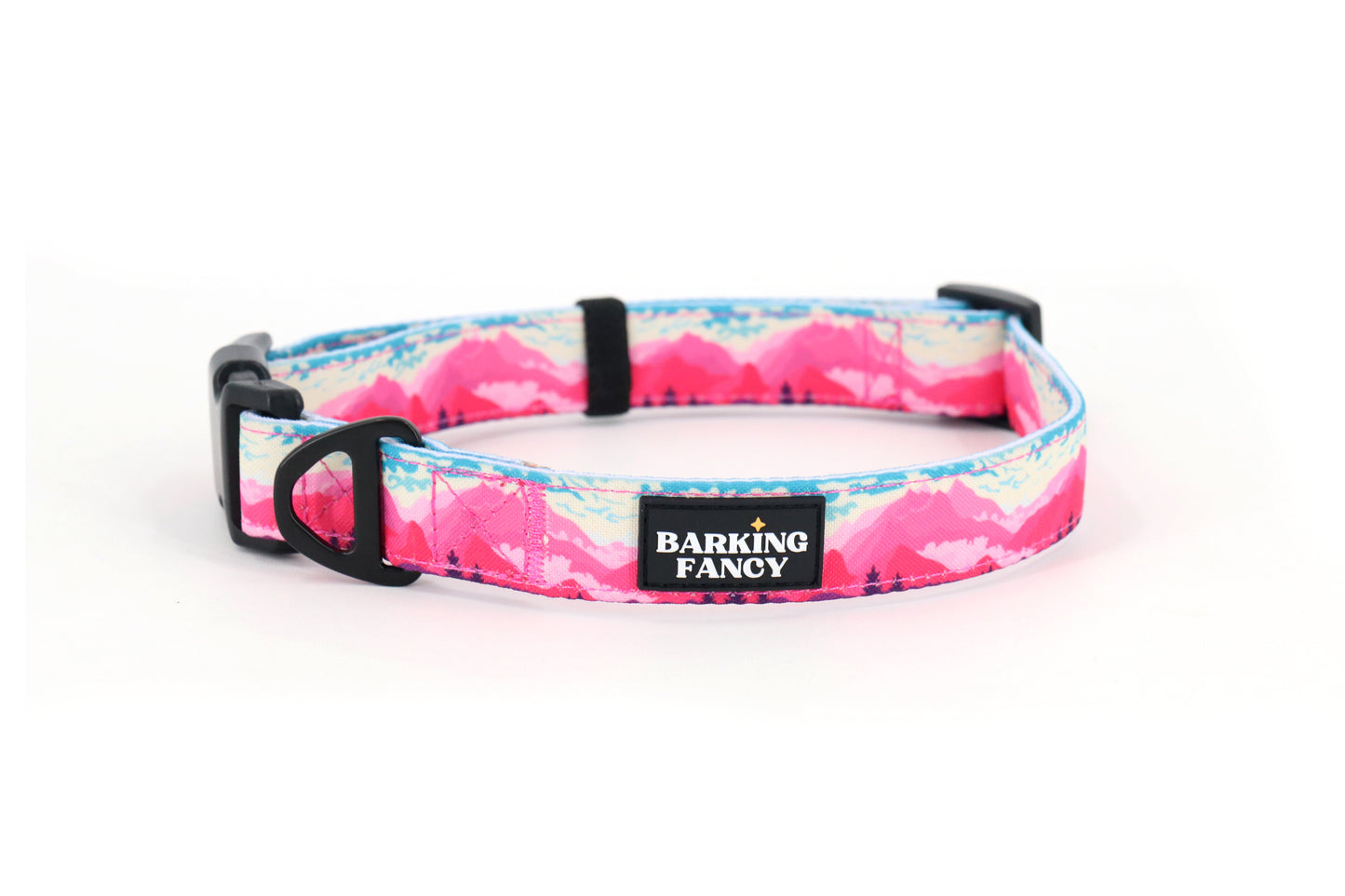 Mountainscape Adjustable Dog Collar - Pink