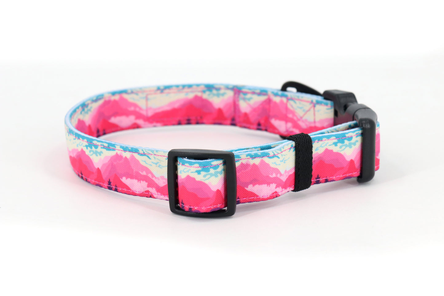 Mountainscape Adjustable Dog Collar - Pink