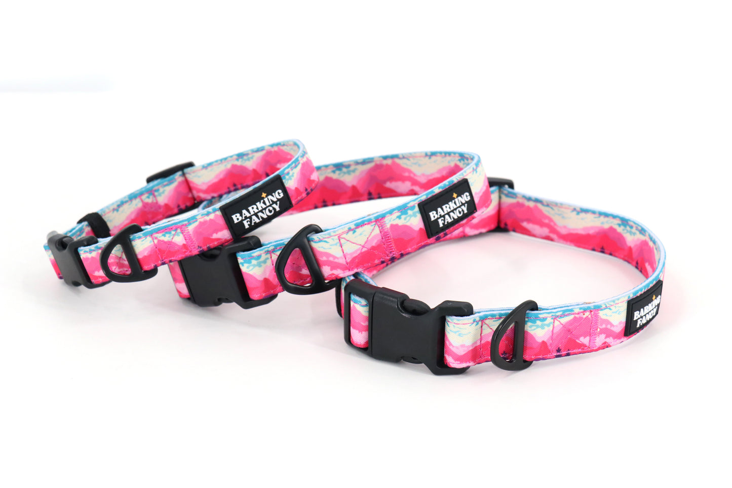 Mountainscape Adjustable Dog Collar - Pink
