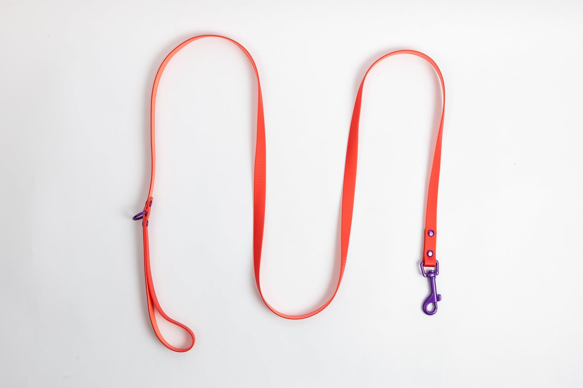Jelly Waterproof Dog Leash - Red - Flat Lay