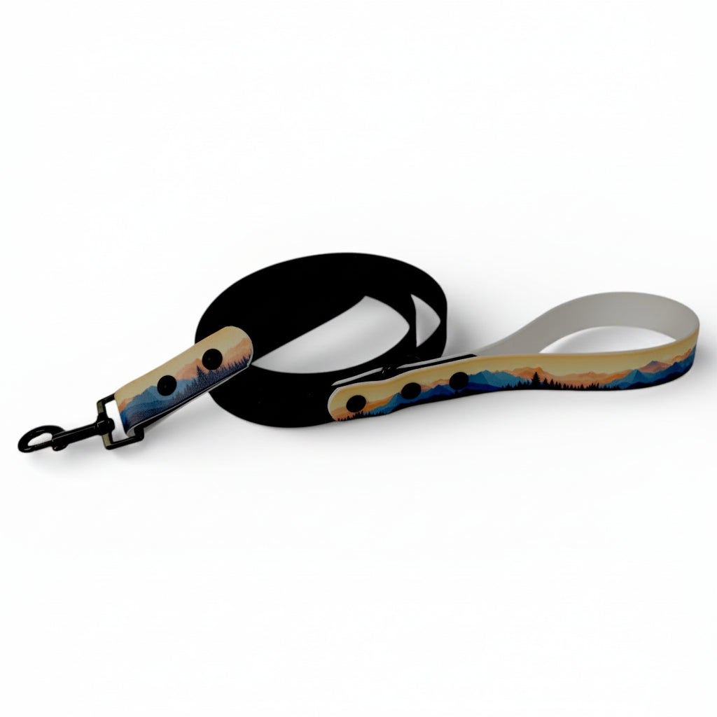 Mountain pattern Biothane dog leash