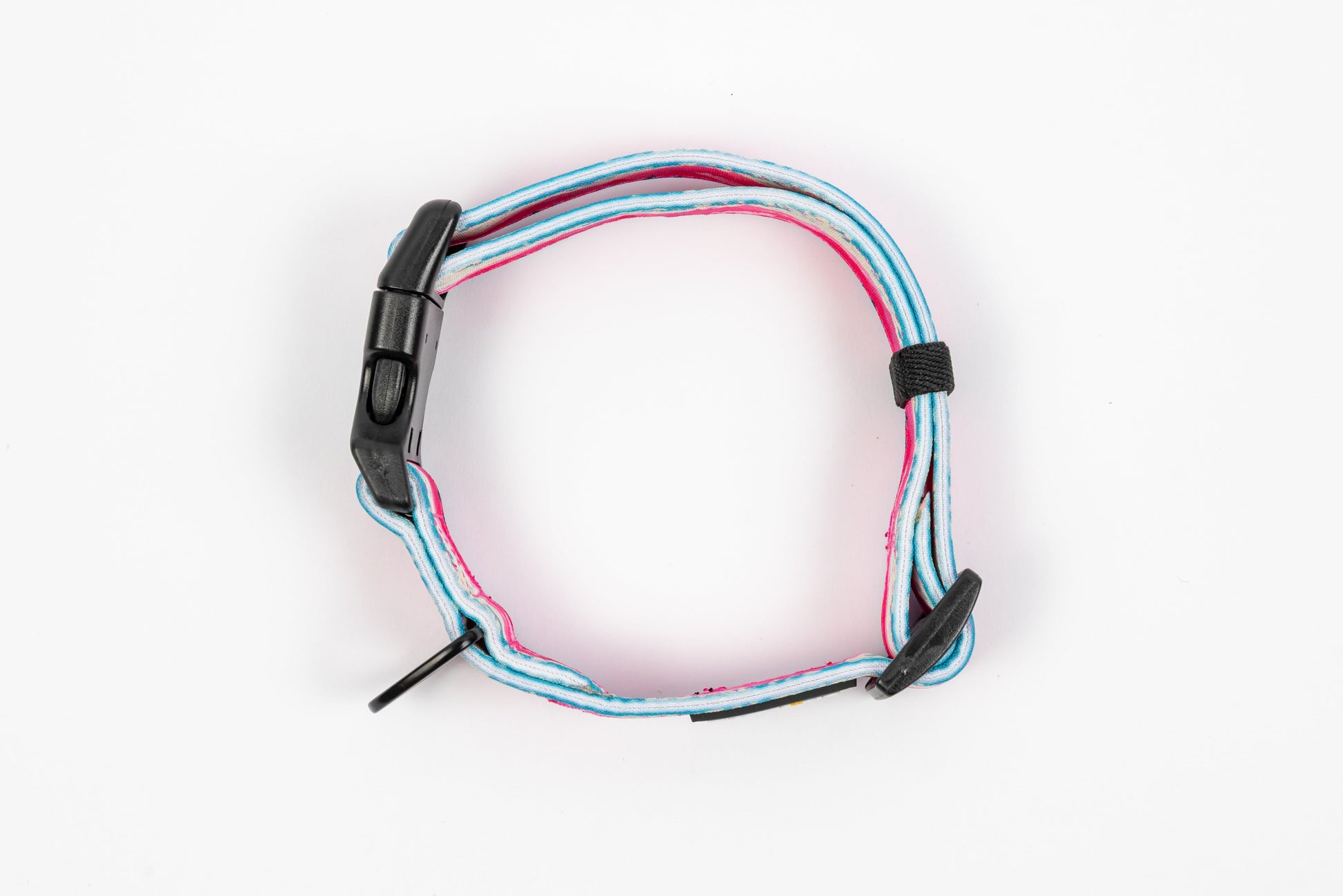 Mountainscape Canvas Dog Collar - Pink - Top