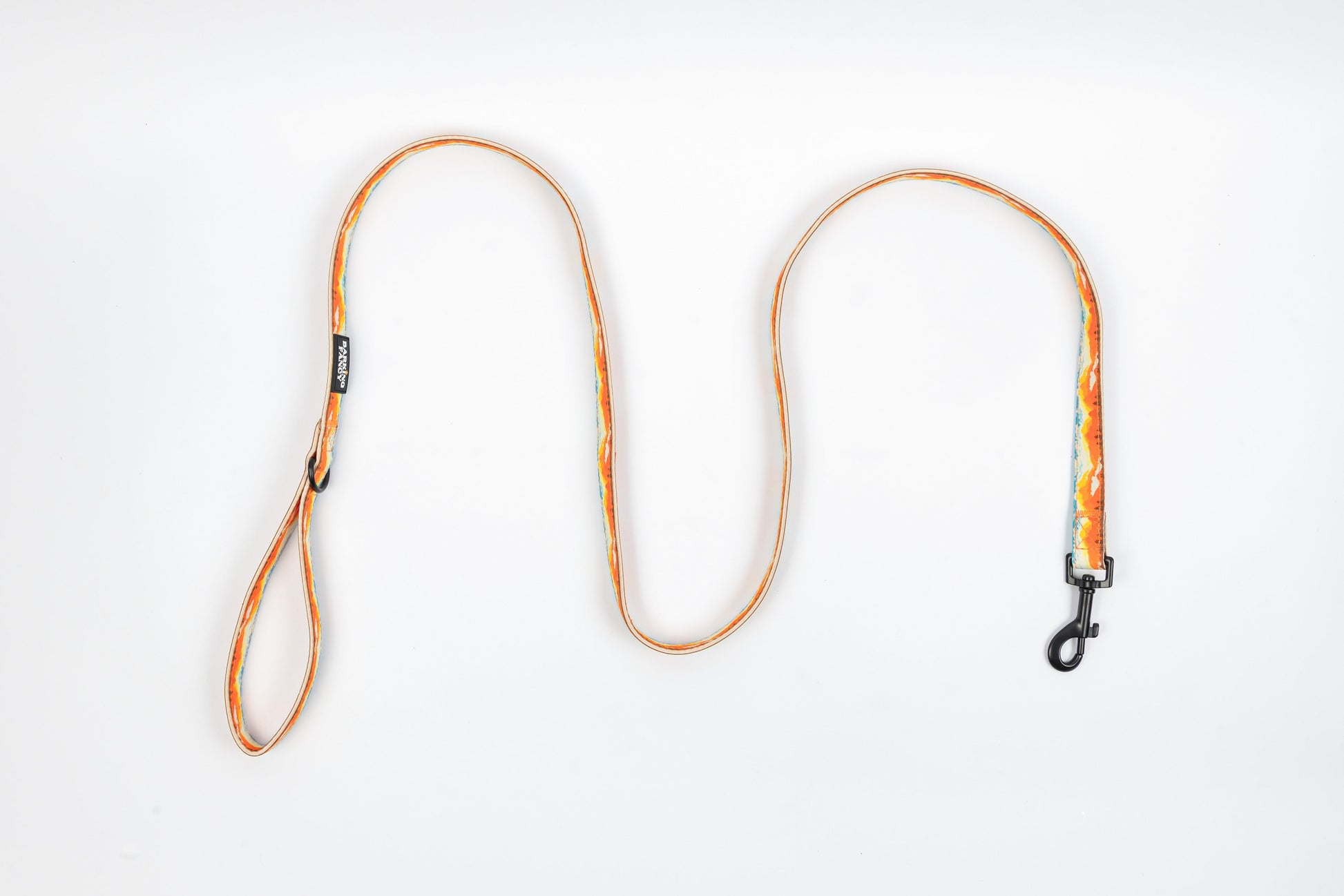 Mountainscape Canvas Dog Leash - Orange - Top
