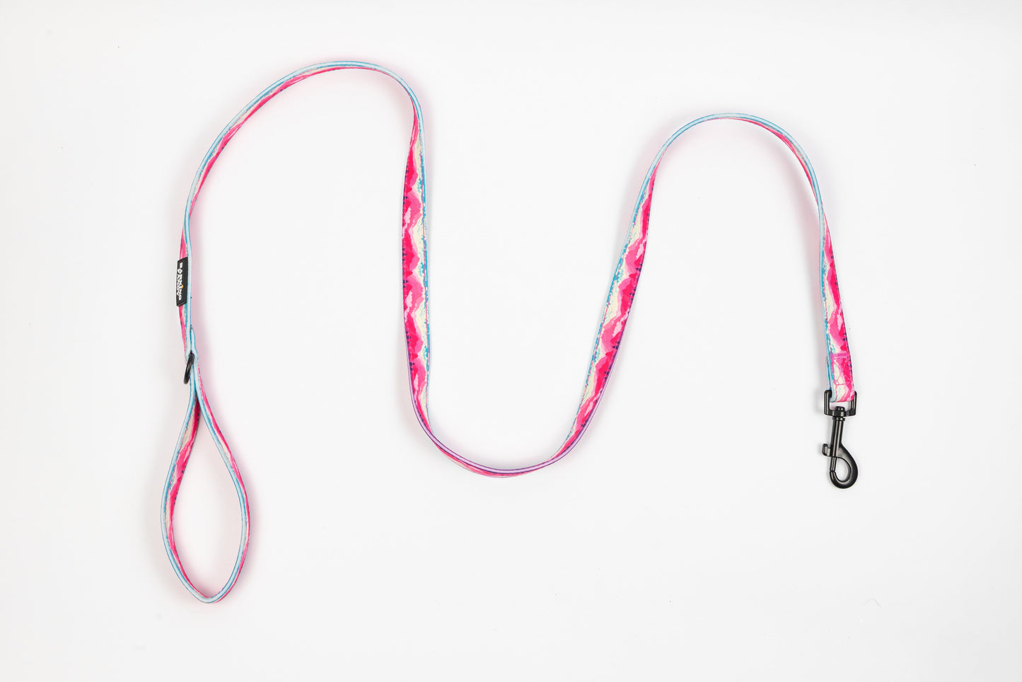 Mountainscape Canvas Dog Leash - Pink - Flat Lay