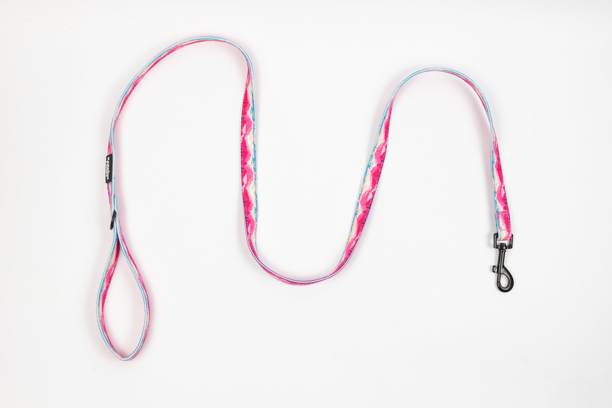 Mountainscape Canvas Dog Leash - Pink - Flat Lay