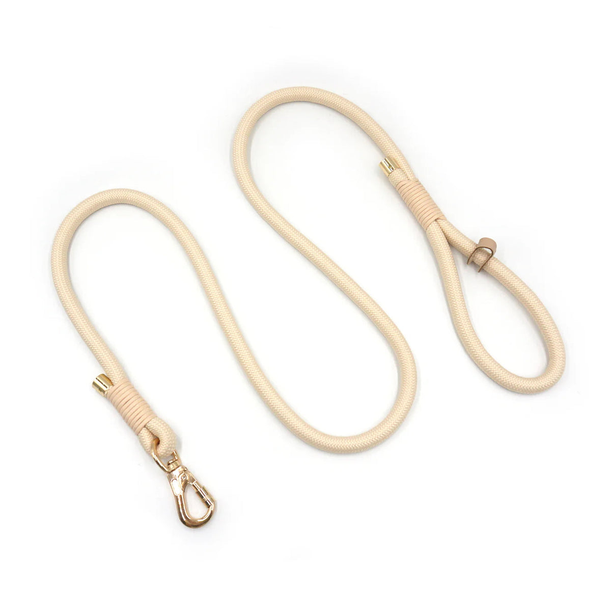 Cream Signature Rope dog leash on a white background