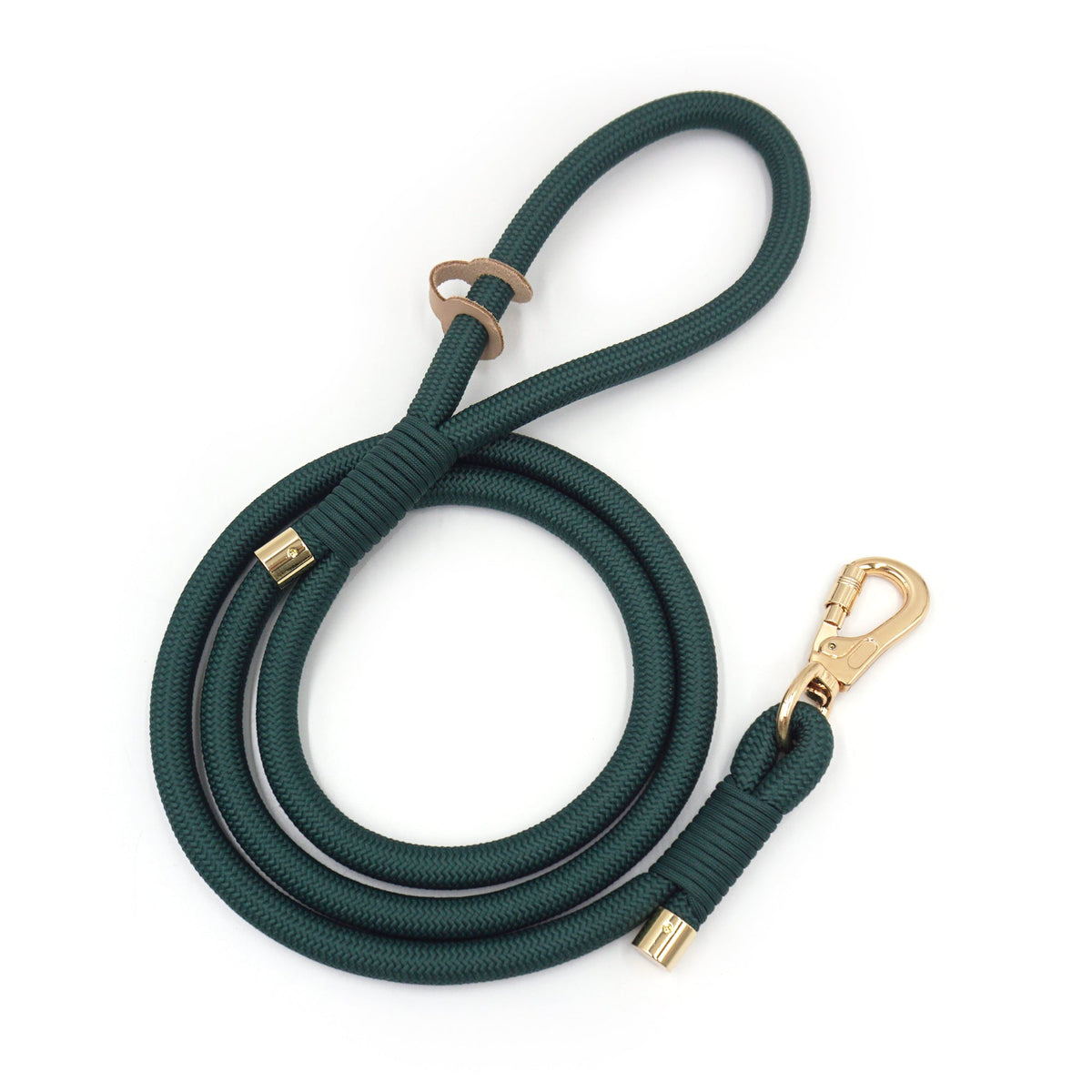 Fir Signature Rope dog leash with polished brass hardware