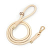 Cream Signature Rope dog leash with polished brass hardware