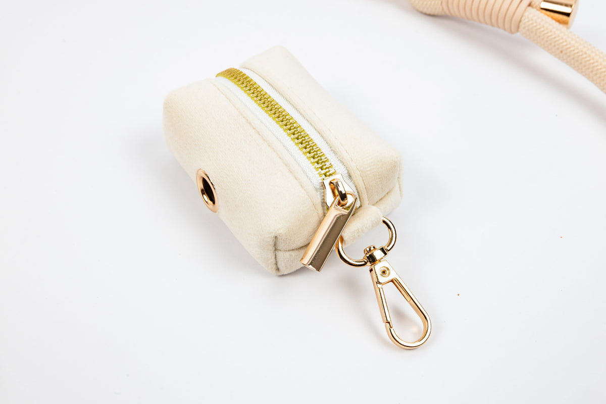 Cream Signature Velvet poop bag dispenser top detail
