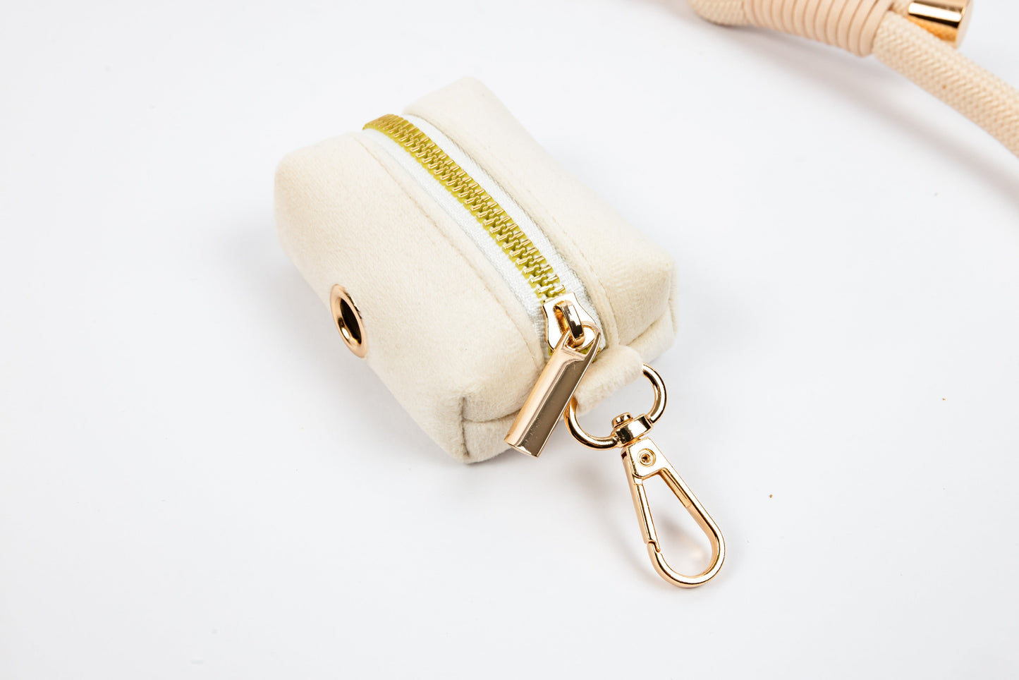 Signature Velvet Poop Bag Dispenser - Cream - Top