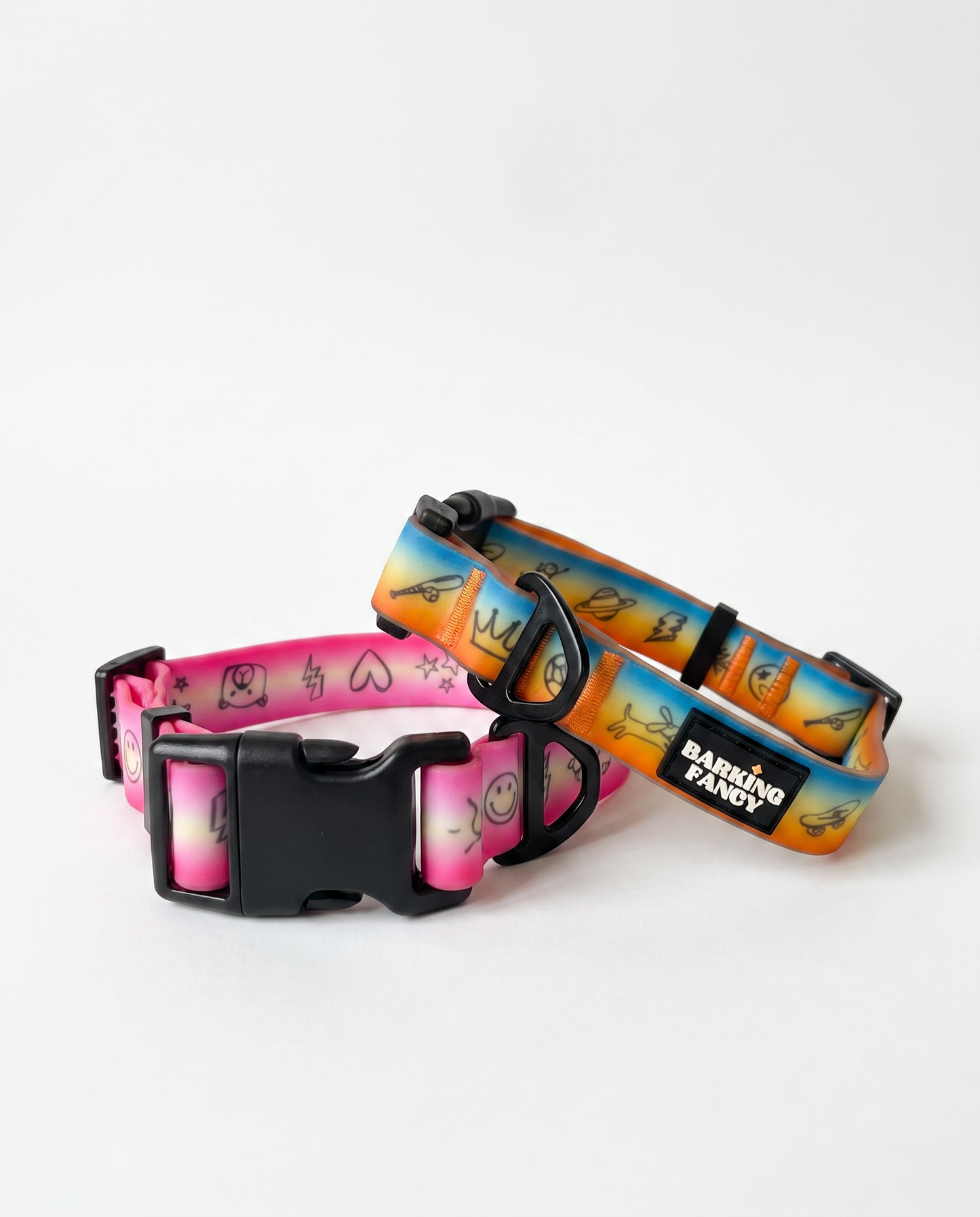 Doodles Print Waterproof Dog Collar - 2 Colors