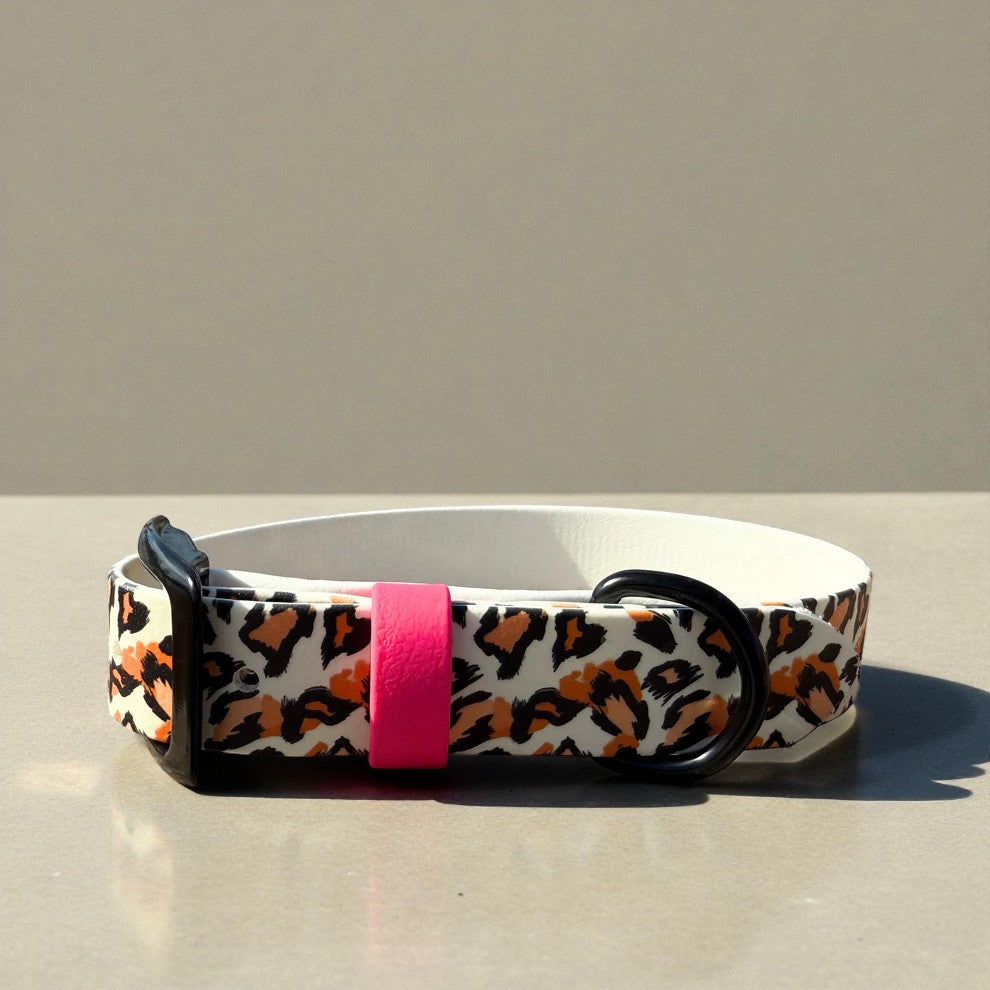 Leopard Printed Biothane Collar