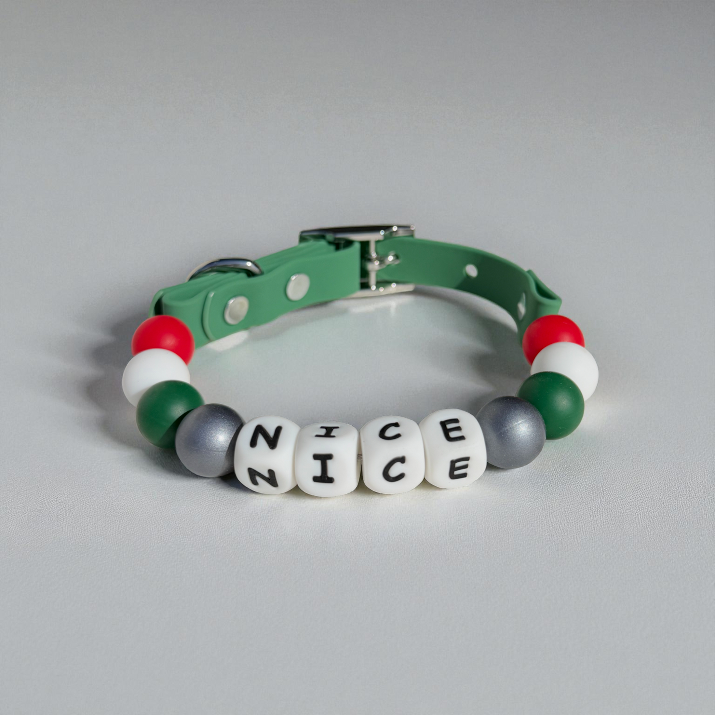 Naughty or Nice Beaded Holiday Dog Collar