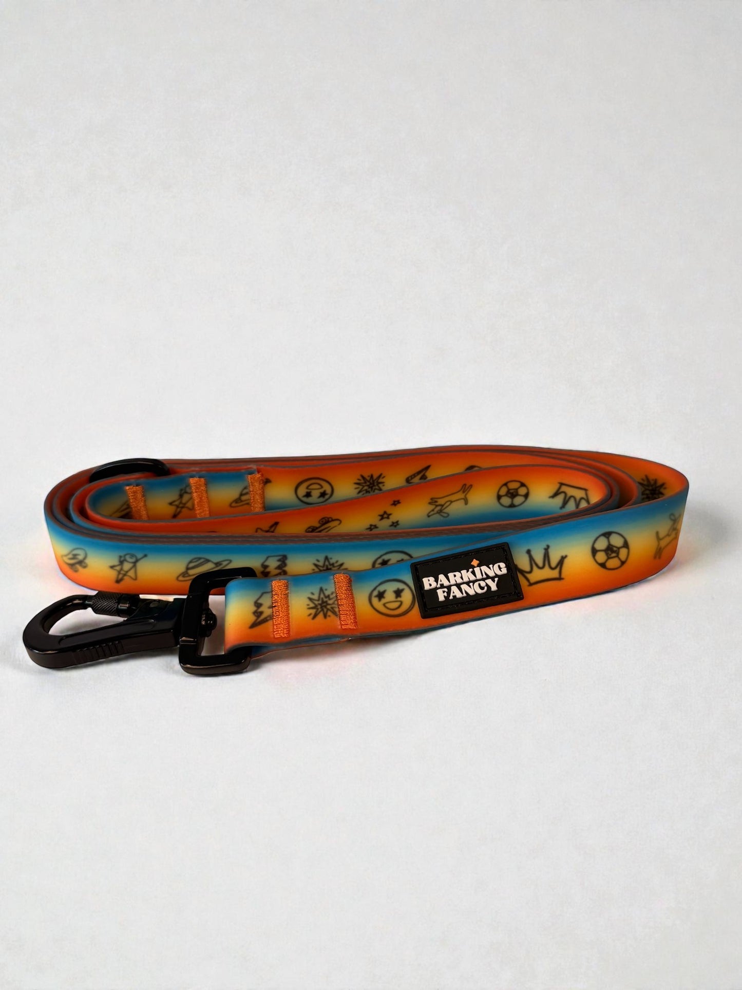 "Doodles" Waterproof Dog Leash - Orange Gradient